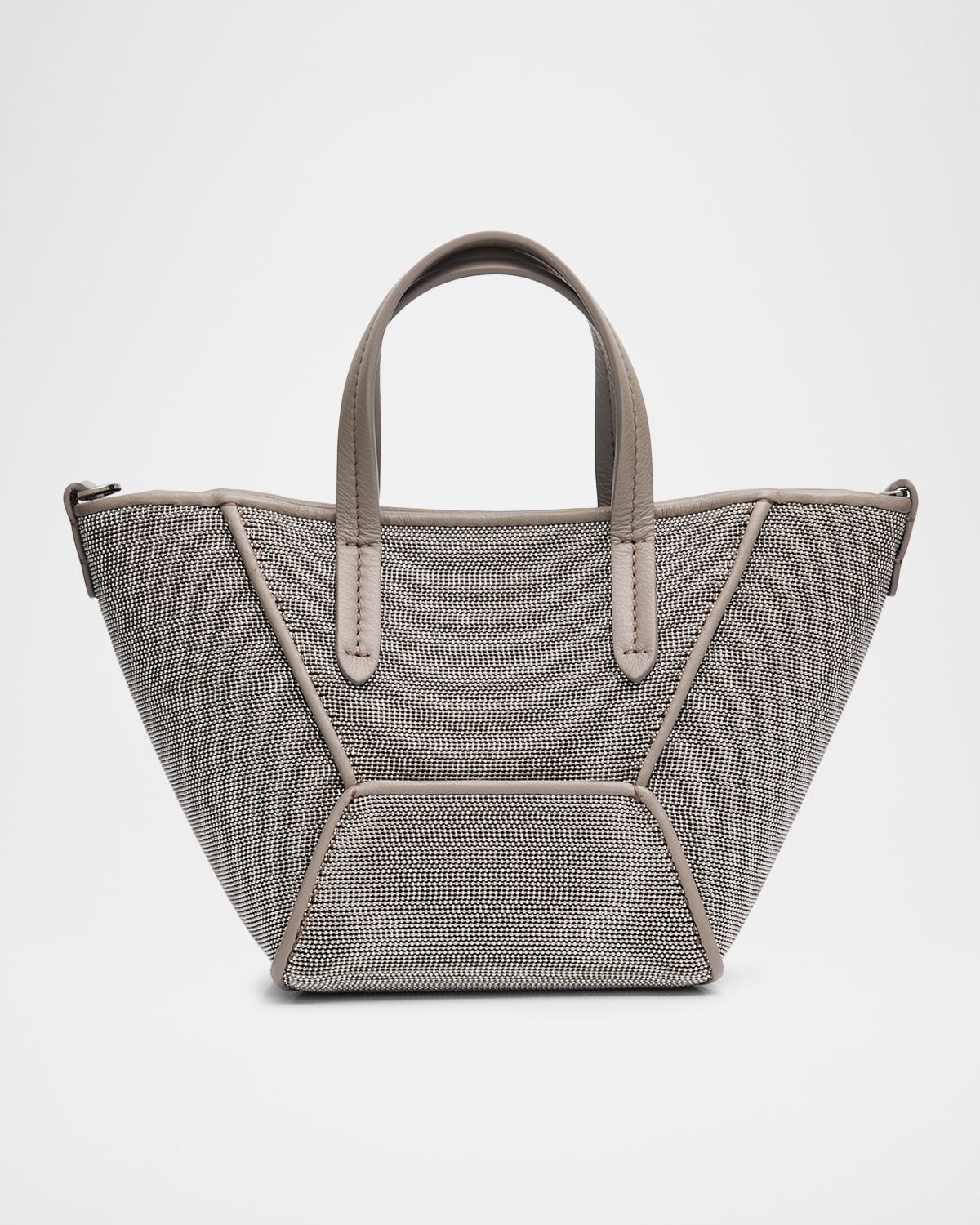 Brunello Cucinelli Duo All Over Monili Leather Mini Tote Bag