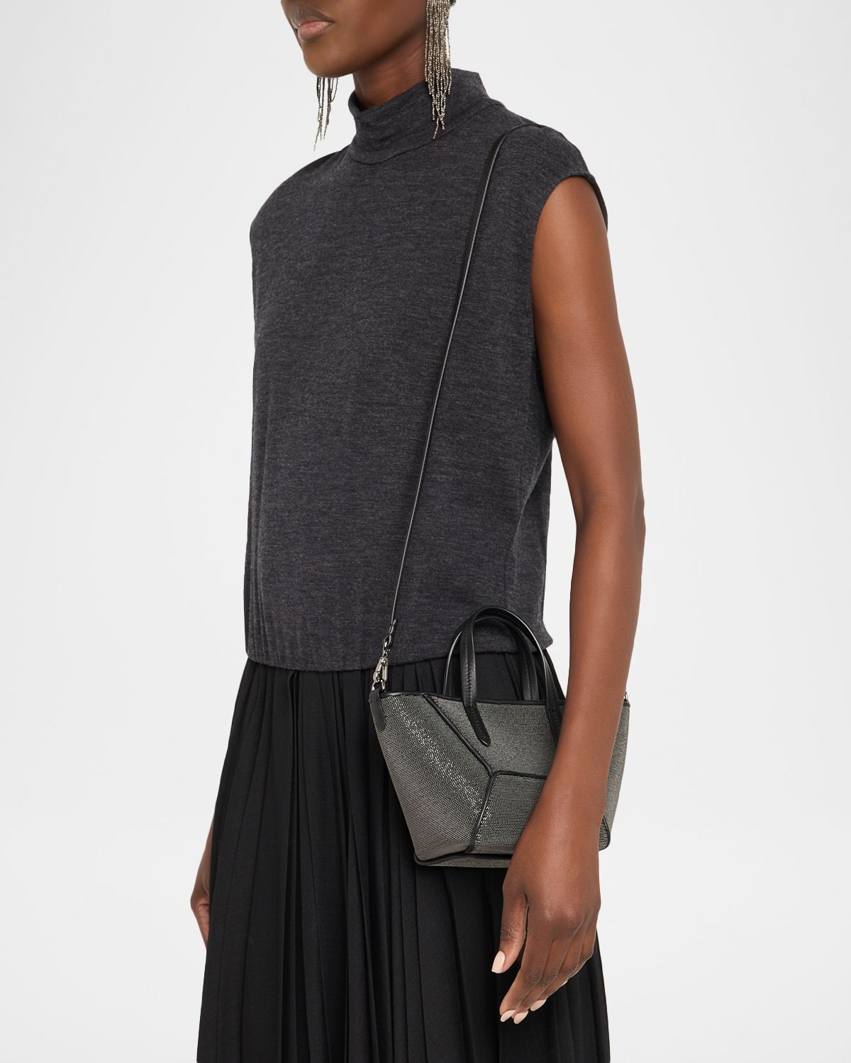 Brunello Cucinelli Duo All Over Monili Leather Mini Tote Bag | Thumbnail 11