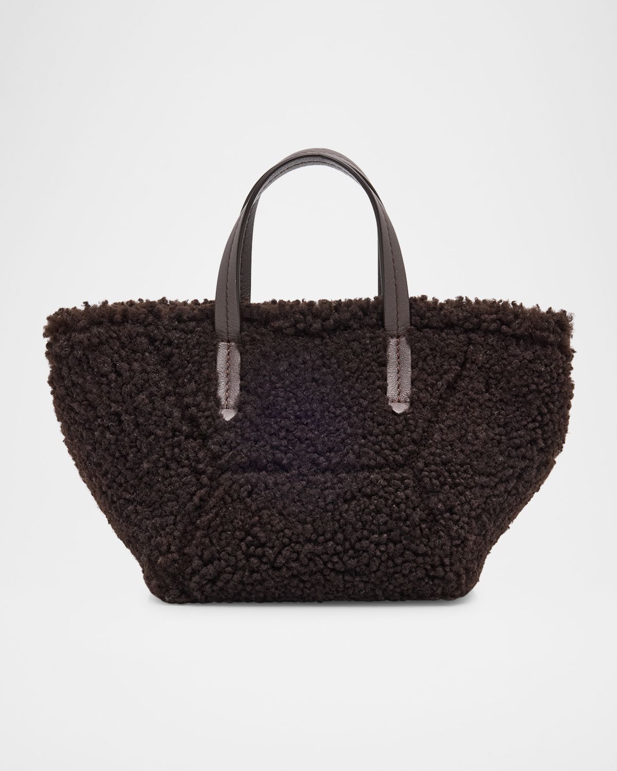 Brunello Cucinelli Duo Shearling Mini Shopper Tote Bag