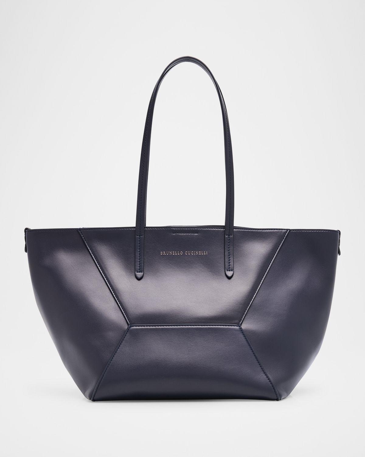 Brunello Cucinelli Duo Small Leather Shopper Tote Bag