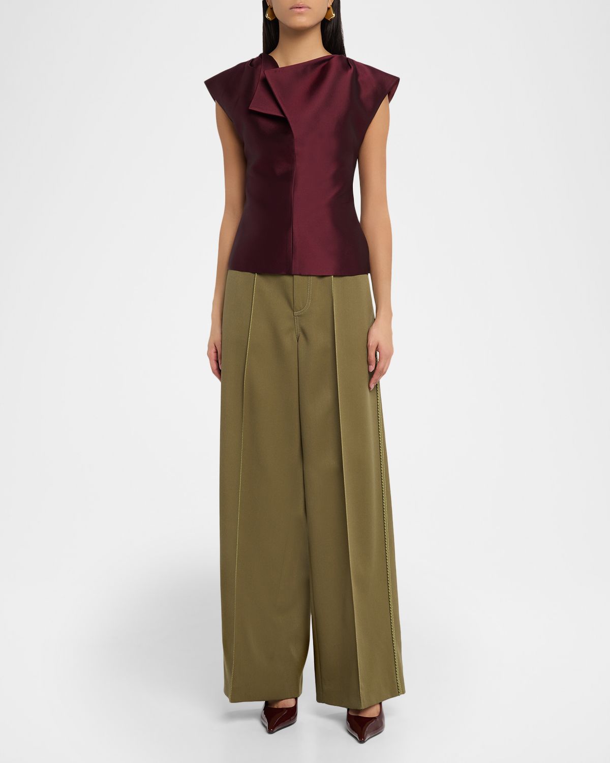 CHRISTOPHER JOHN ROGERS Silk Peel Cap-Sleeve Top | Thumbnail 5