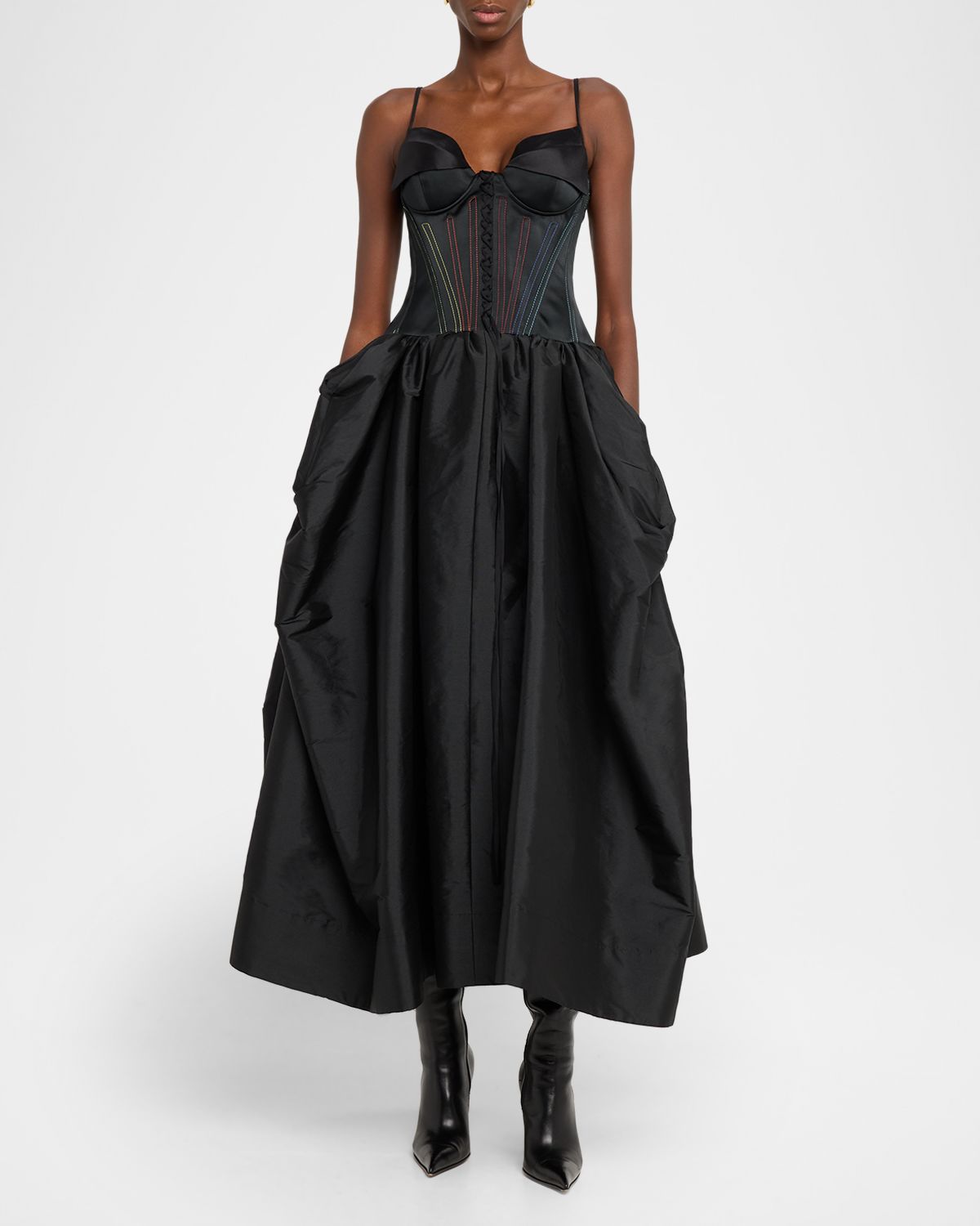 CHRISTOPHER JOHN ROGERS Peel-Bust Lace-Up Corset Gown | Thumbnail 5 CHRISTOPHER JOHN ROGERS Peel-Bust Lace-Up Corset Gown | Thumbnail 5