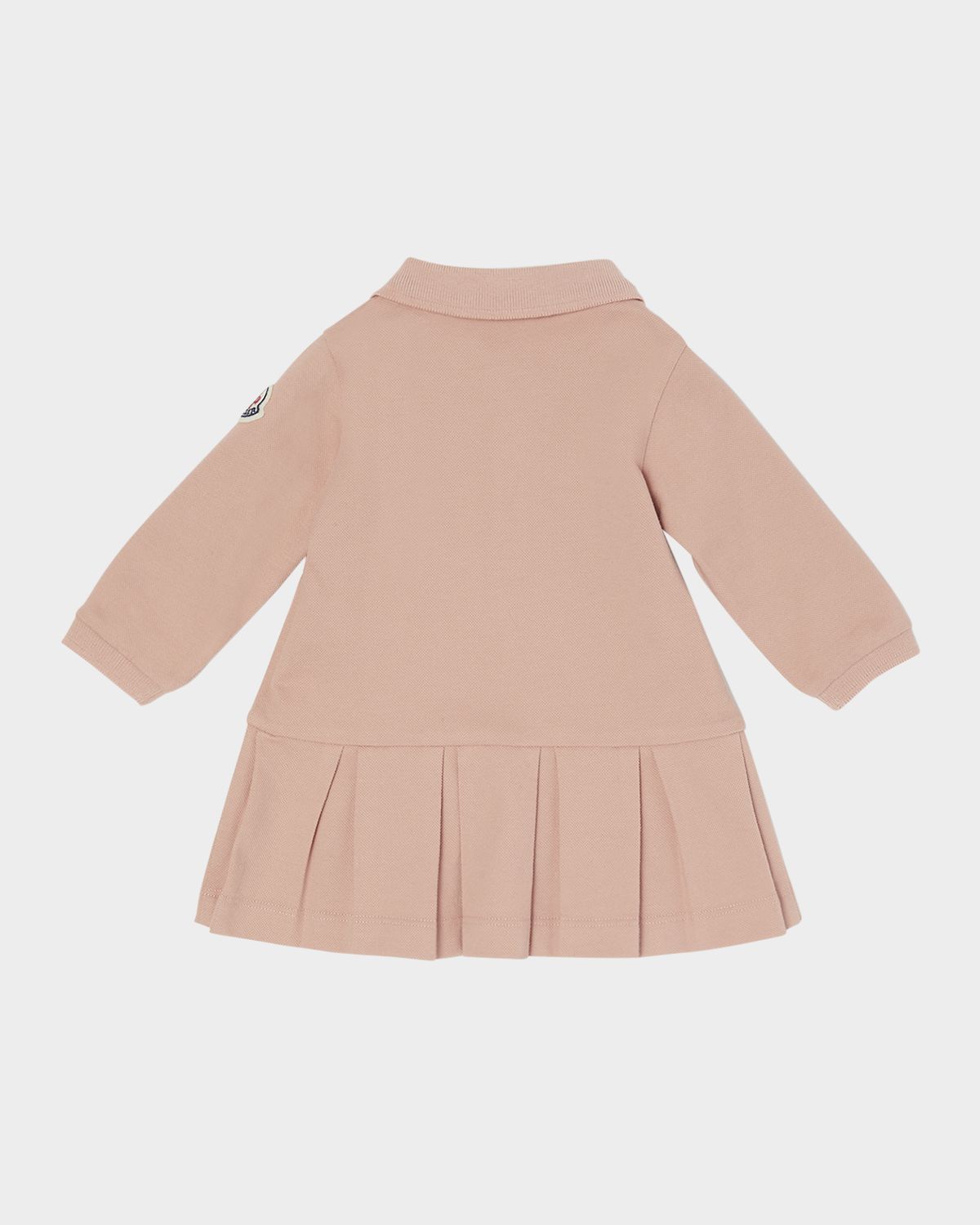 Moncler Girl 's Long-Sleeve Pleated-Skirt Polo Dress, Size 12M-3