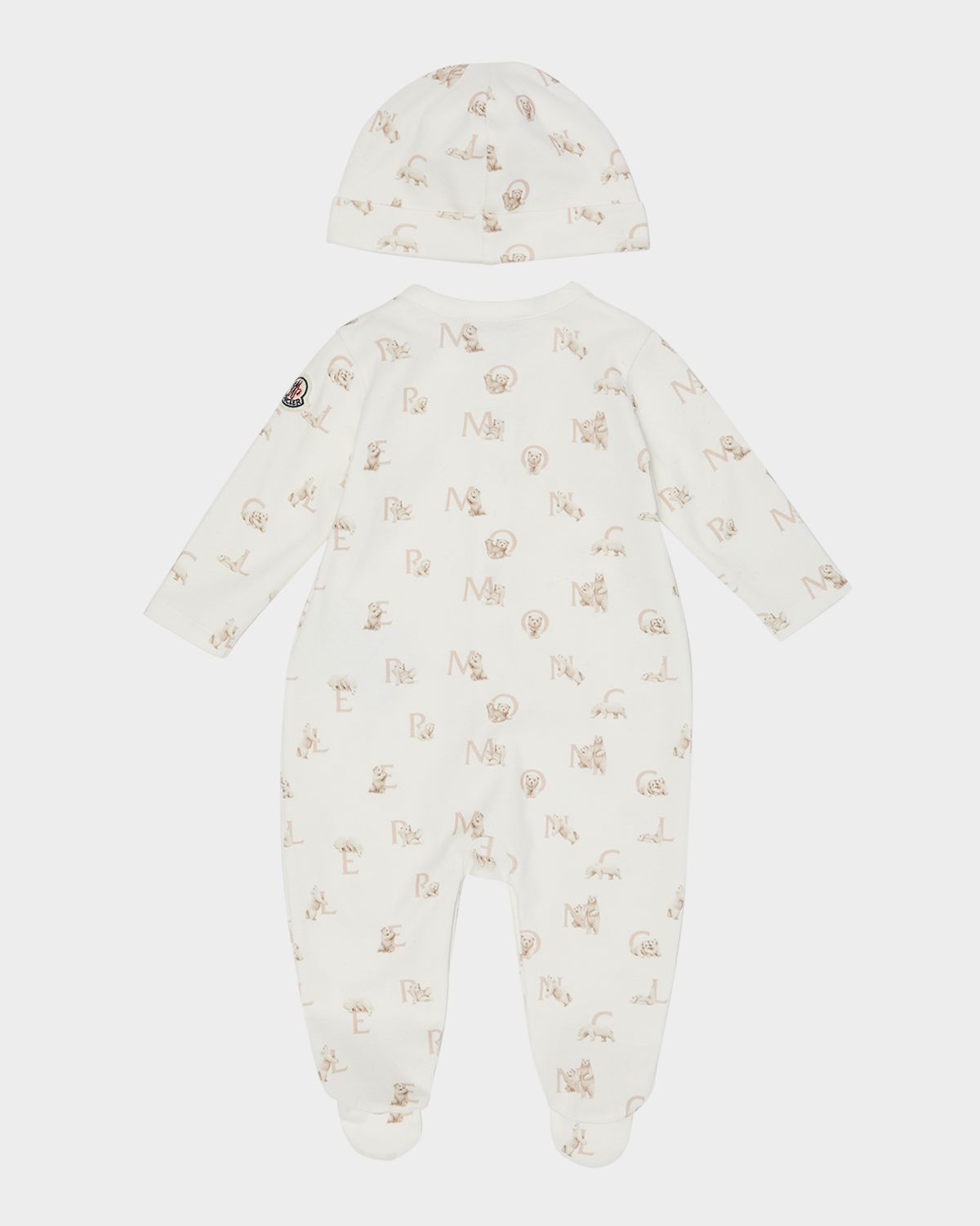 Moncler Kid 's Scattered Logo-Print Footie Gift Set, Size 0M-3M-3