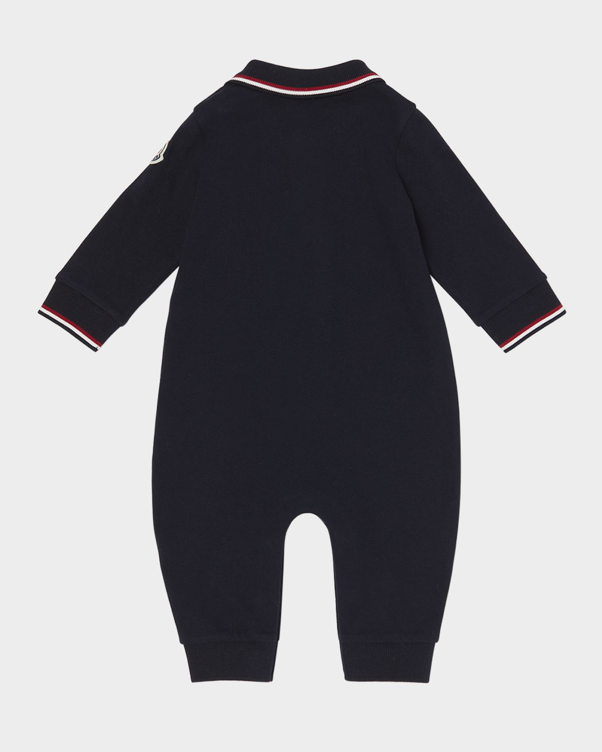 Moncler Boy 's Long-Sleeve Stretch Cotton Polo Romper, Size 1M-3