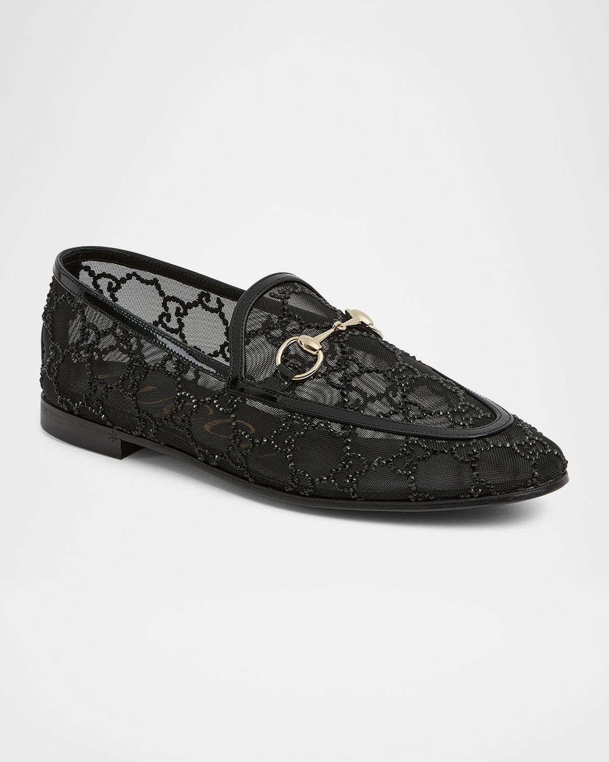 Gucci Mesh GG Crystal New Jordaan Loafers
