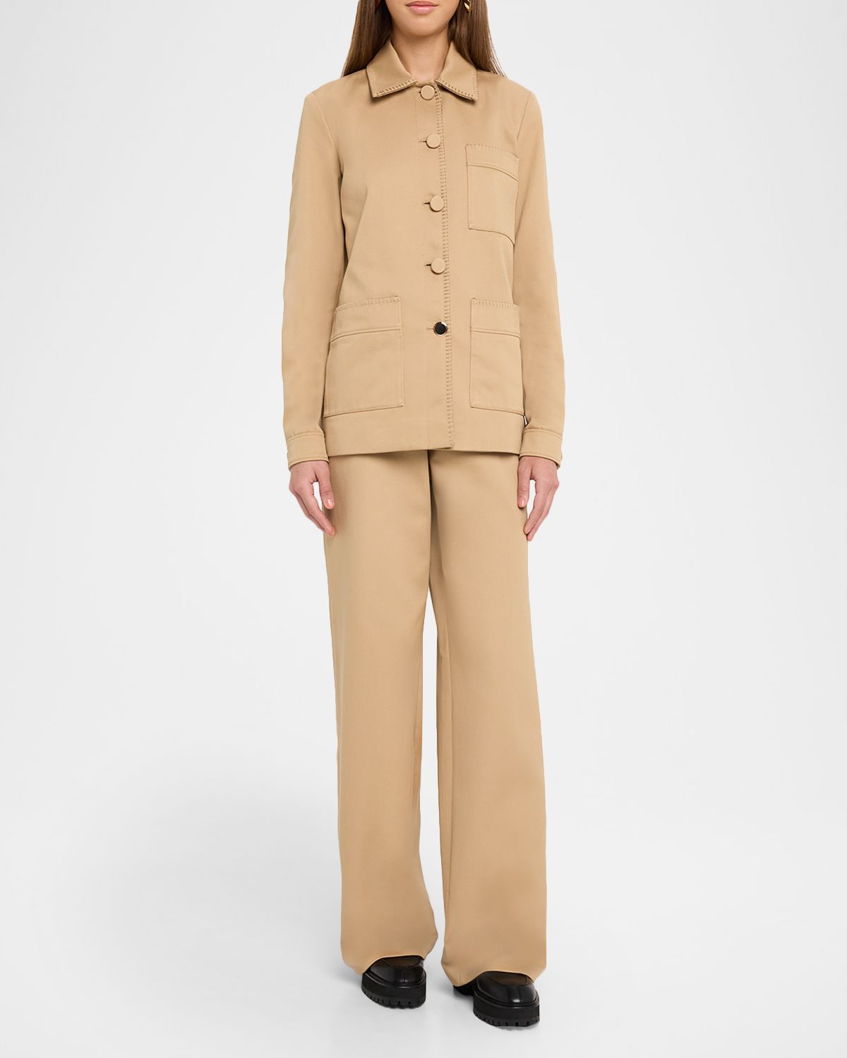 Gabriela Hearst Ulu Blanket-Stitched Chore Jacket