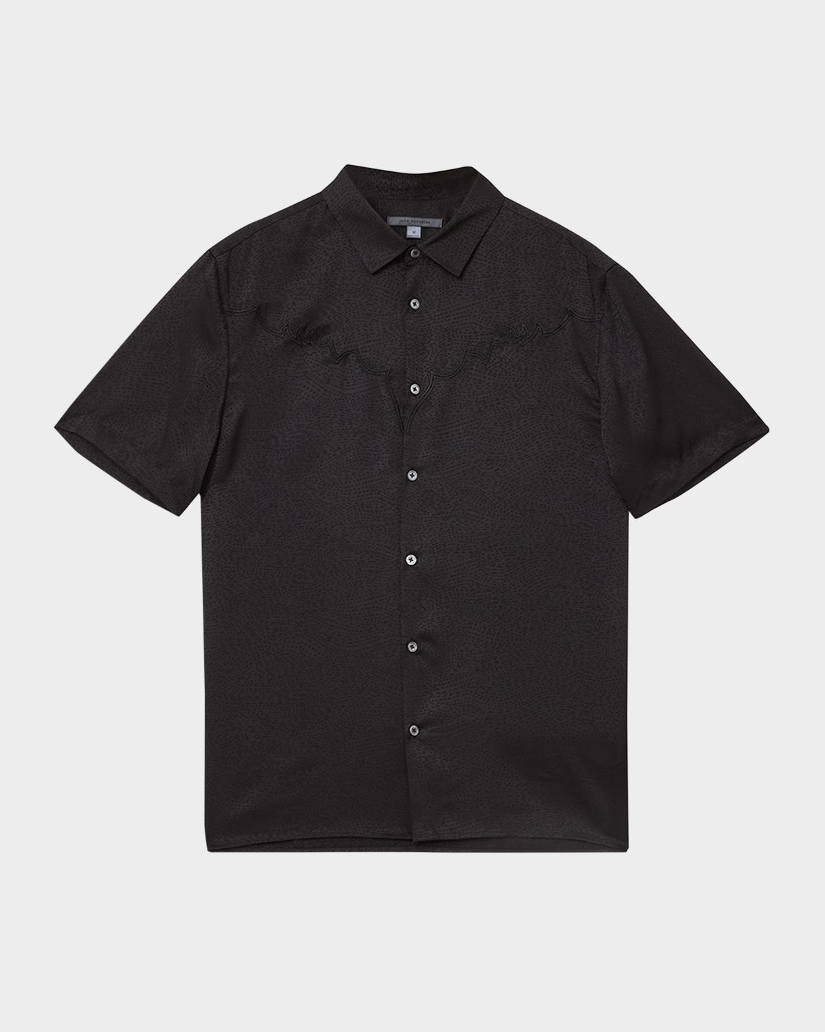 John Varvatos Men 's Embroidered Jacquard Short-Sleeve Shirt | Thumbnail 6 John Varvatos Men 's Embroidered Jacquard Short-Sleeve Shirt | Thumbnail 6