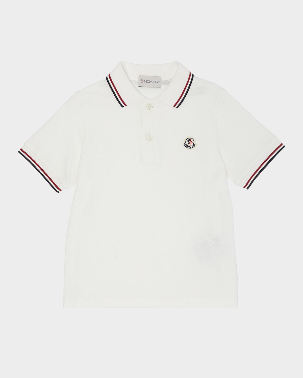 Moncler Boy 's Logo-Applique Short-Sleeve Polo Shirt, Size 8- | Thumbnail 4 Moncler Boy 's Logo-Applique Short-Sleeve Polo Shirt, Size 8- | Thumbnail 4