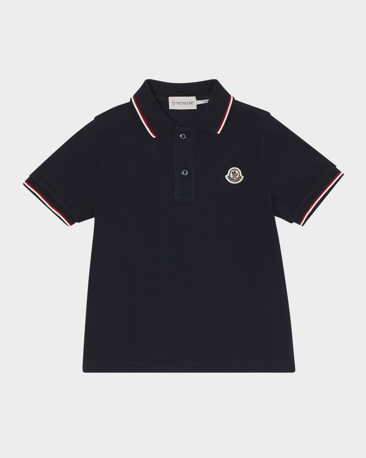 Moncler Boy 's Logo-Applique Short-Sleeve Polo Shirt, Size 8- | Thumbnail 4 Moncler Boy 's Logo-Applique Short-Sleeve Polo Shirt, Size 8- | Thumbnail 4