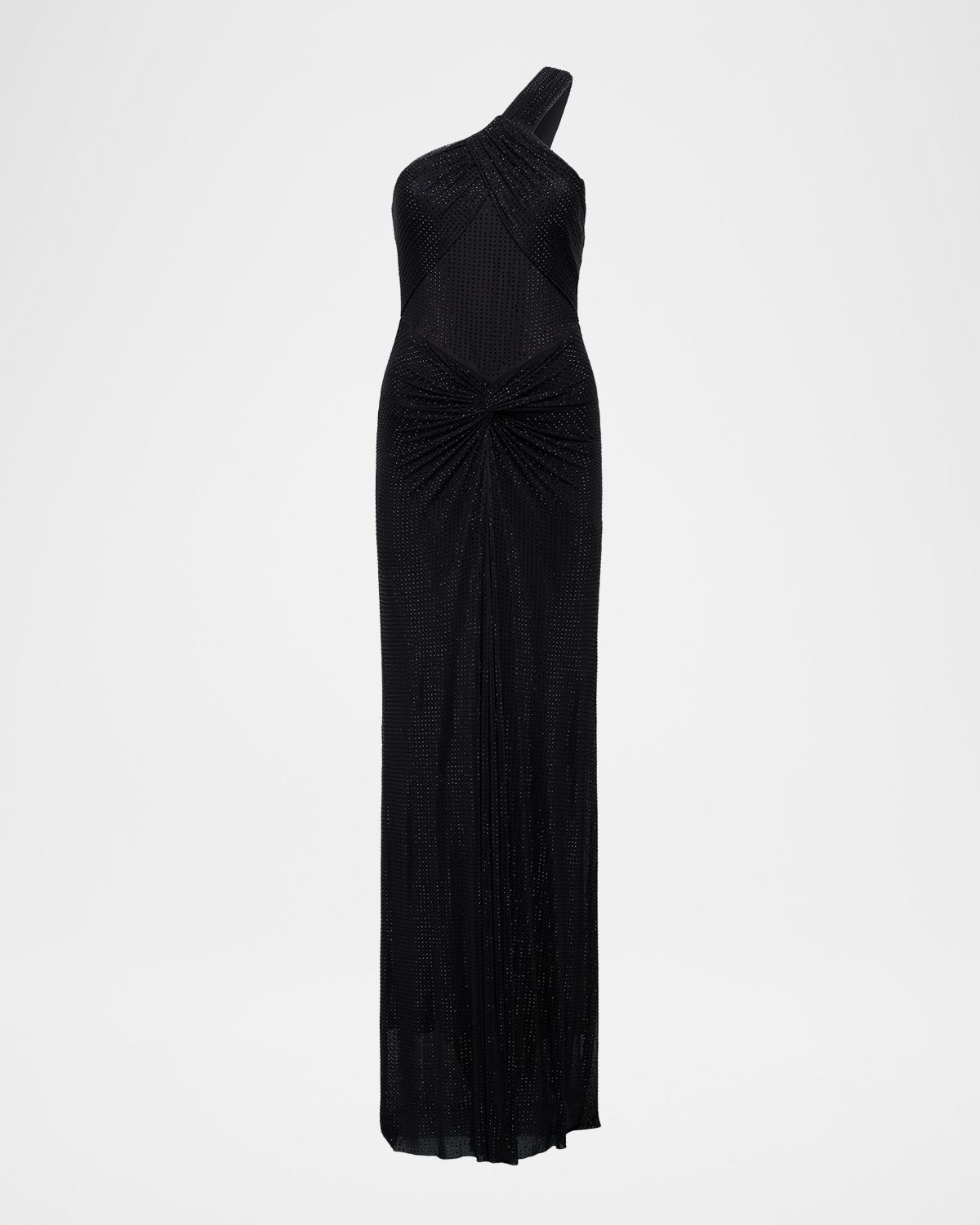 BCBGMAXAZRIA Twist Hot-Fix One-Shoulder Gown