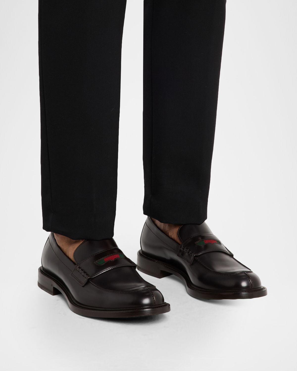 Gucci Men 's William Leather Split-Toe Penny Loafers