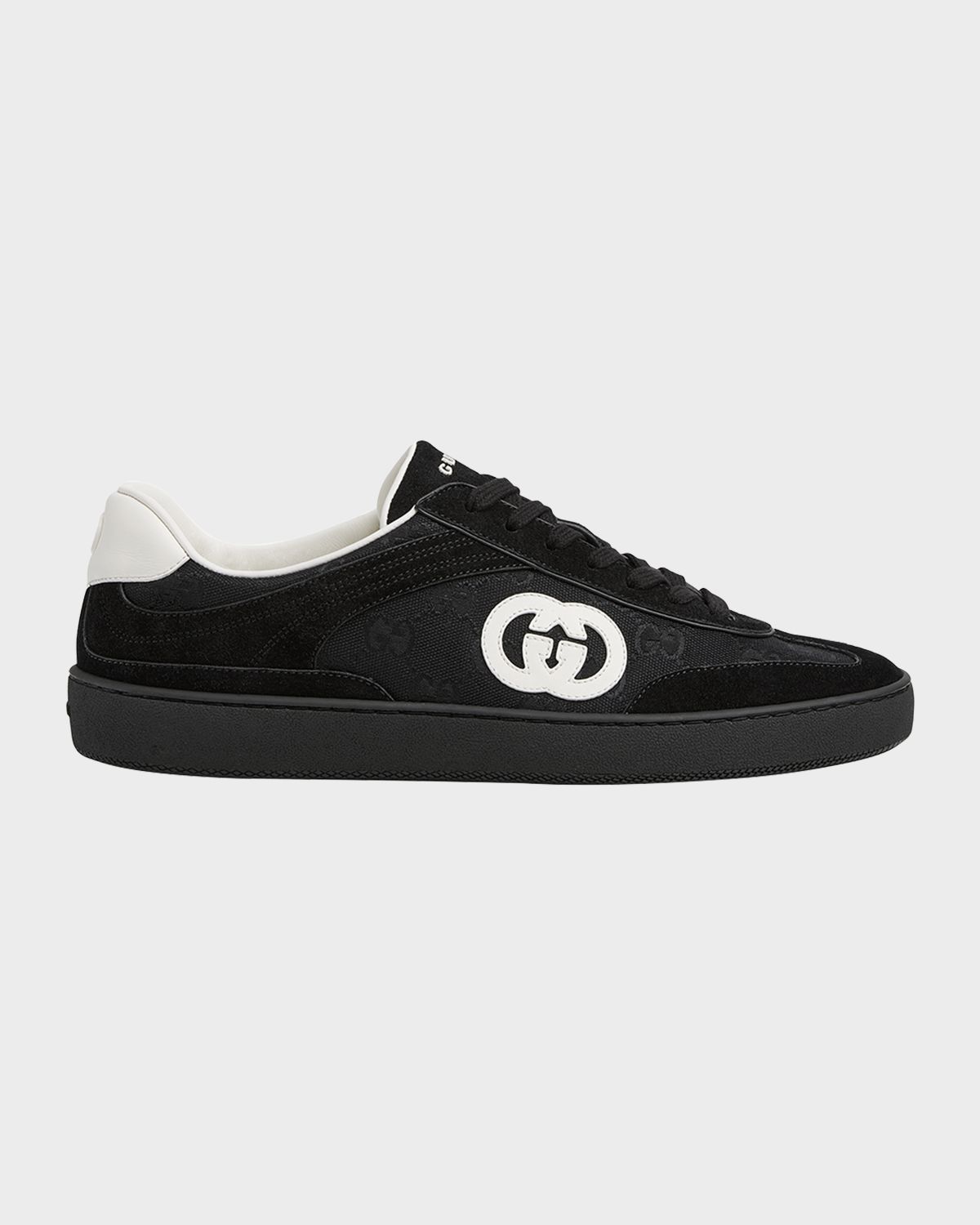 Gucci Men 's G75 Canvas and Suede T-Toe Low-Top Sneakers