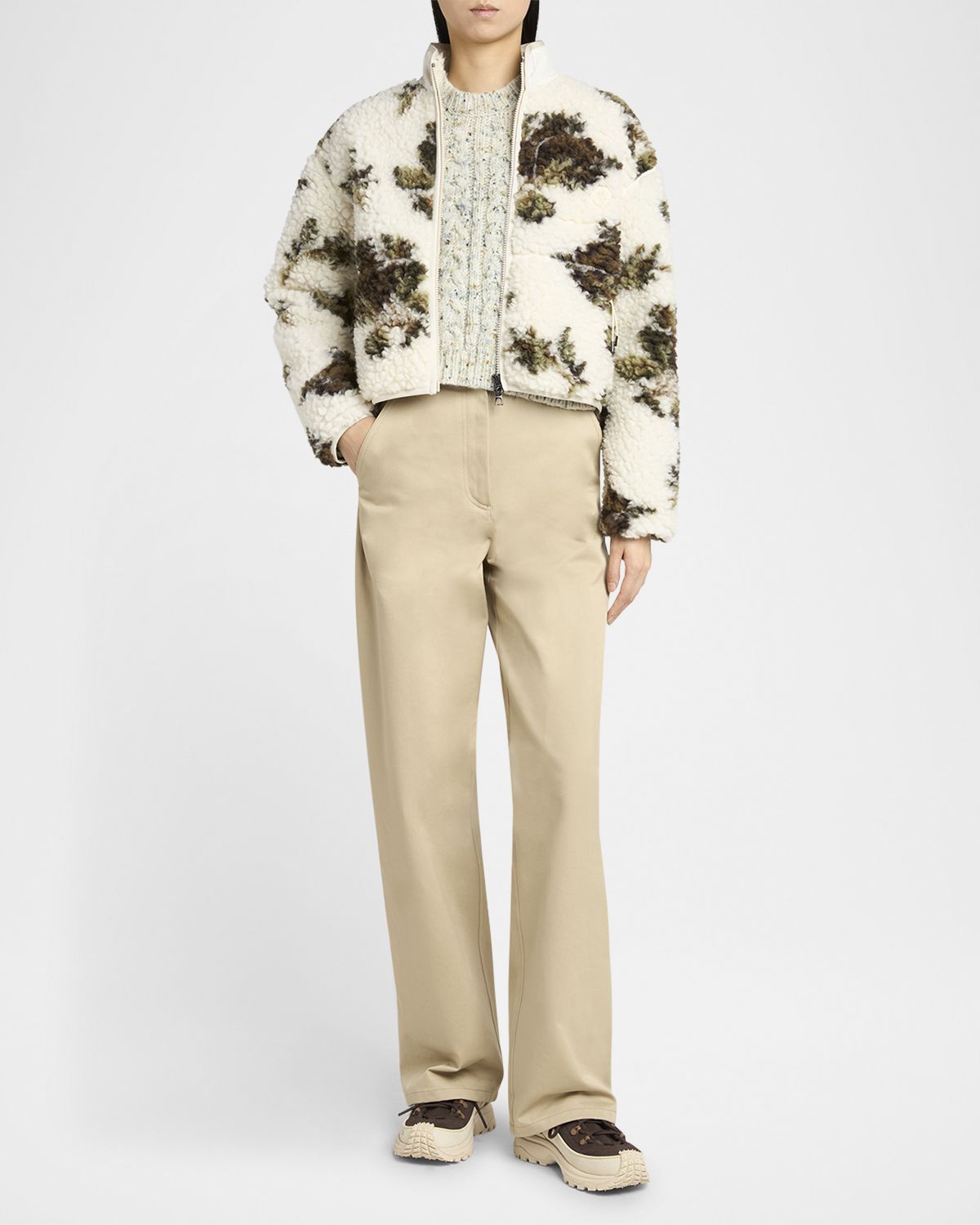 Moncler Zip-Up Fleece Cardigan