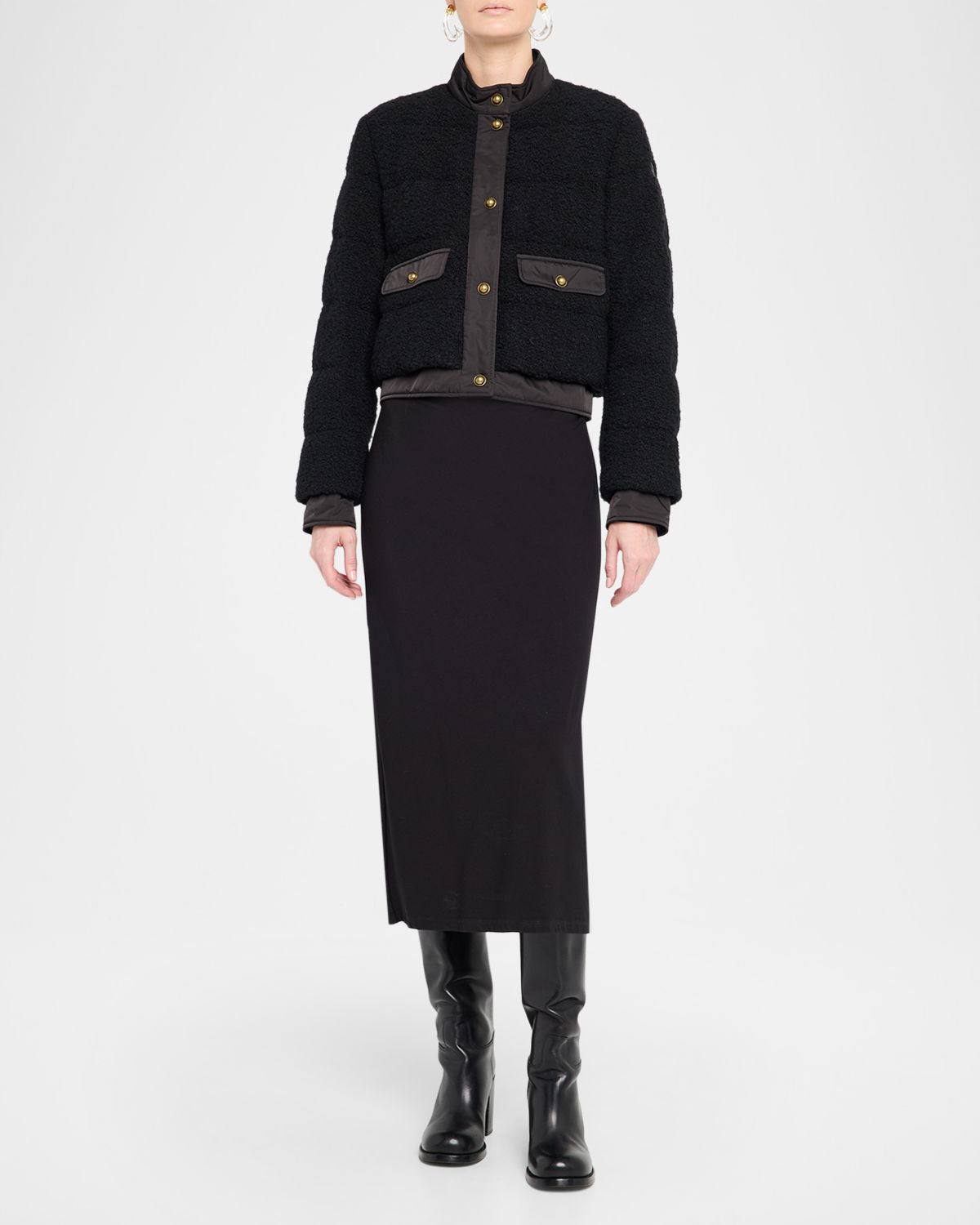 Moncler Blandy Tweed Short Down Jacket