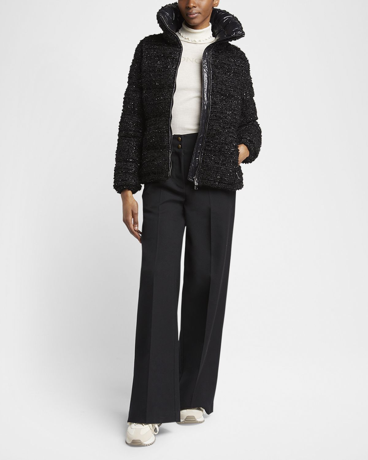 Moncler Urbel Tweed Down Puffer Jacket