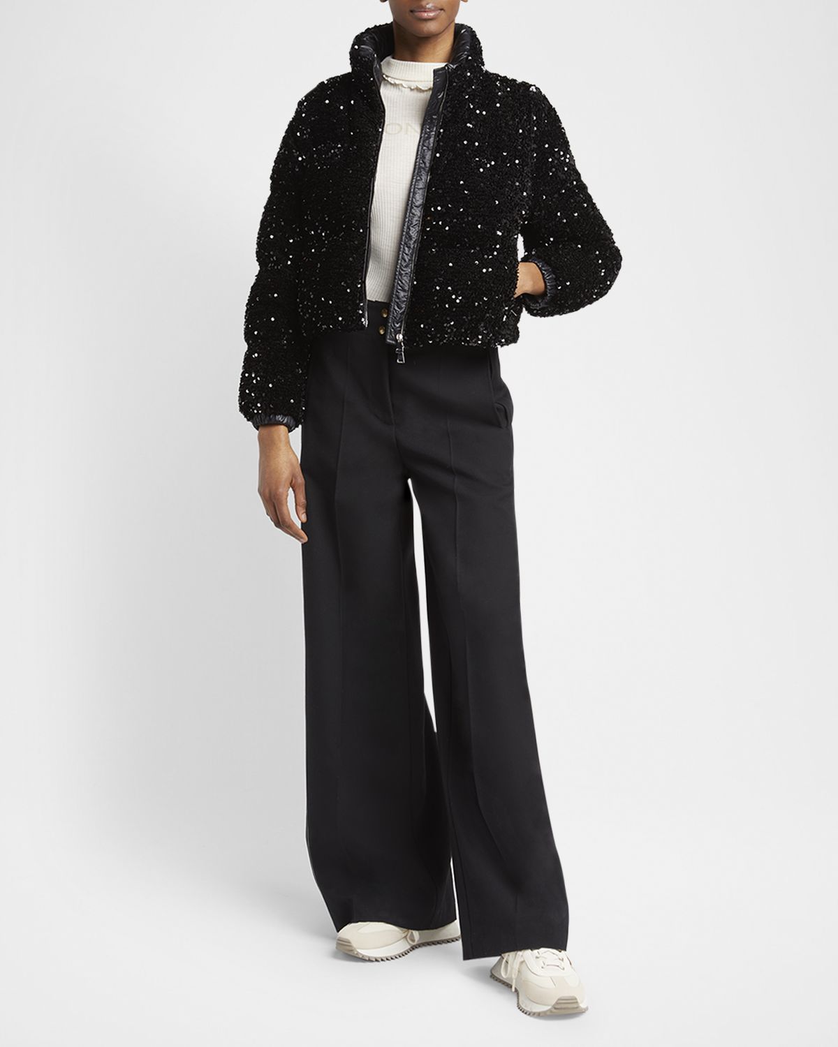 Moncler Louvi Sequined Short Down Jacket