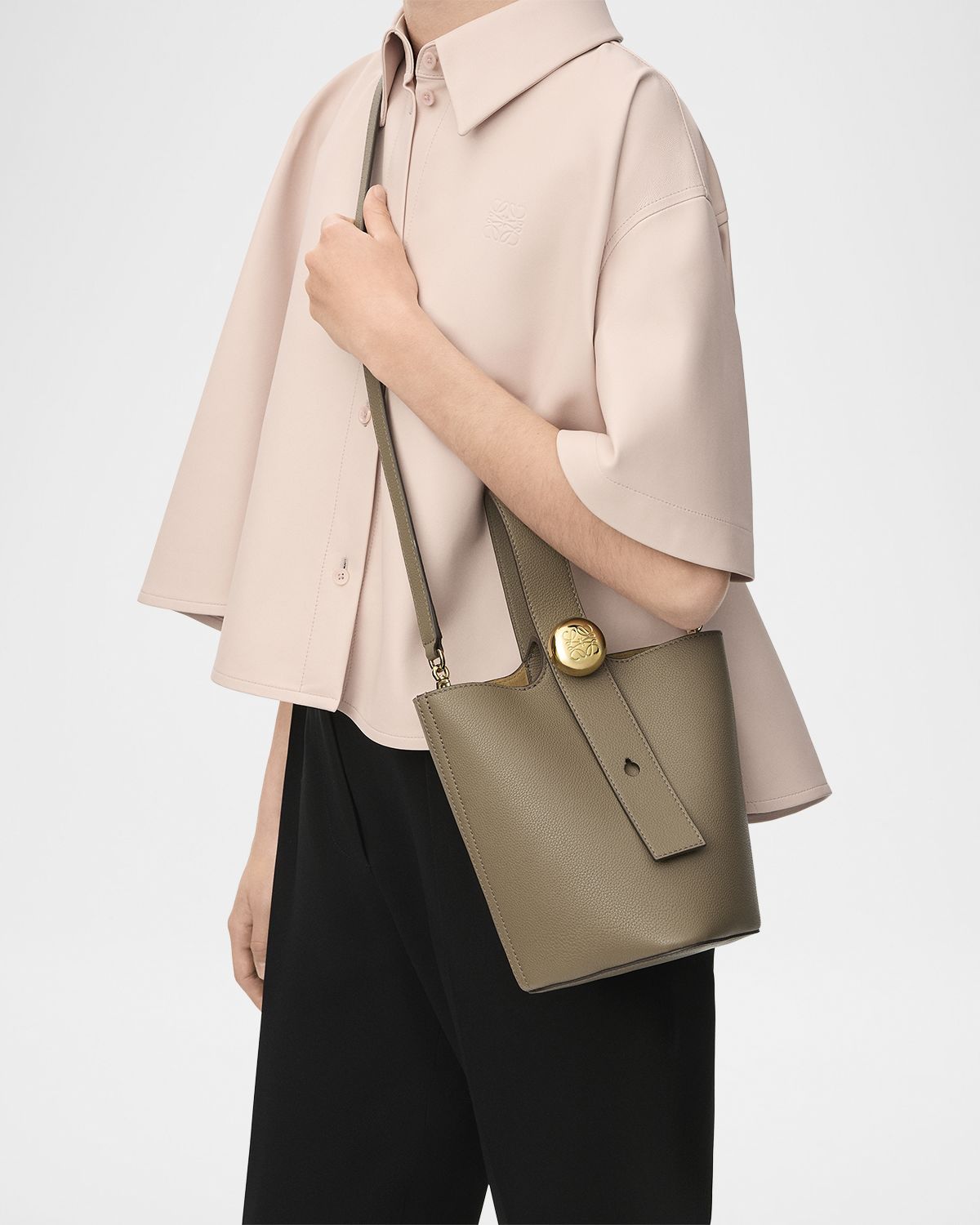Loewe Pebble Mini Bucket Bag in Grain Leather