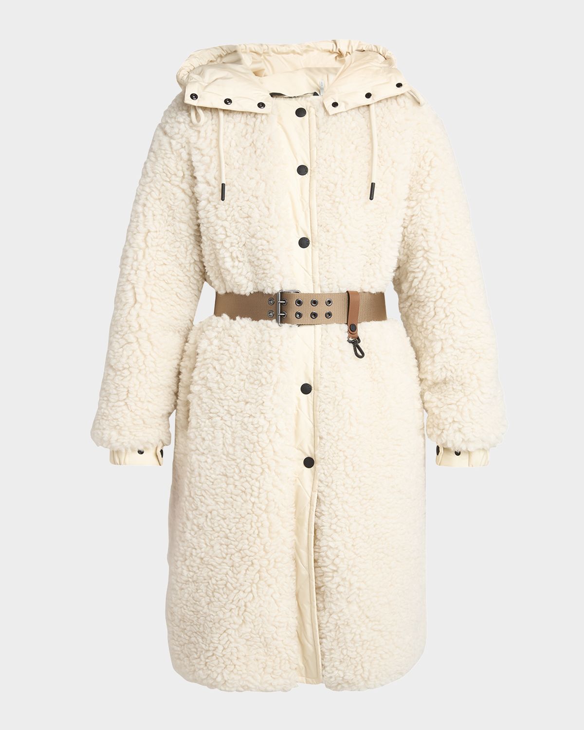 Moncler Grenoble Blavet Teddy Hooded Long Down Jacket