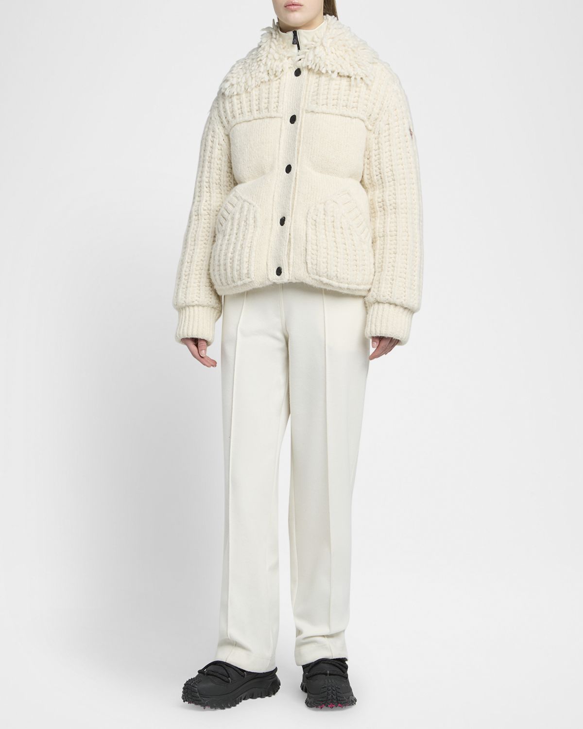 Moncler Grenoble Hillehorn Alpaca Blend Short Down Jacket