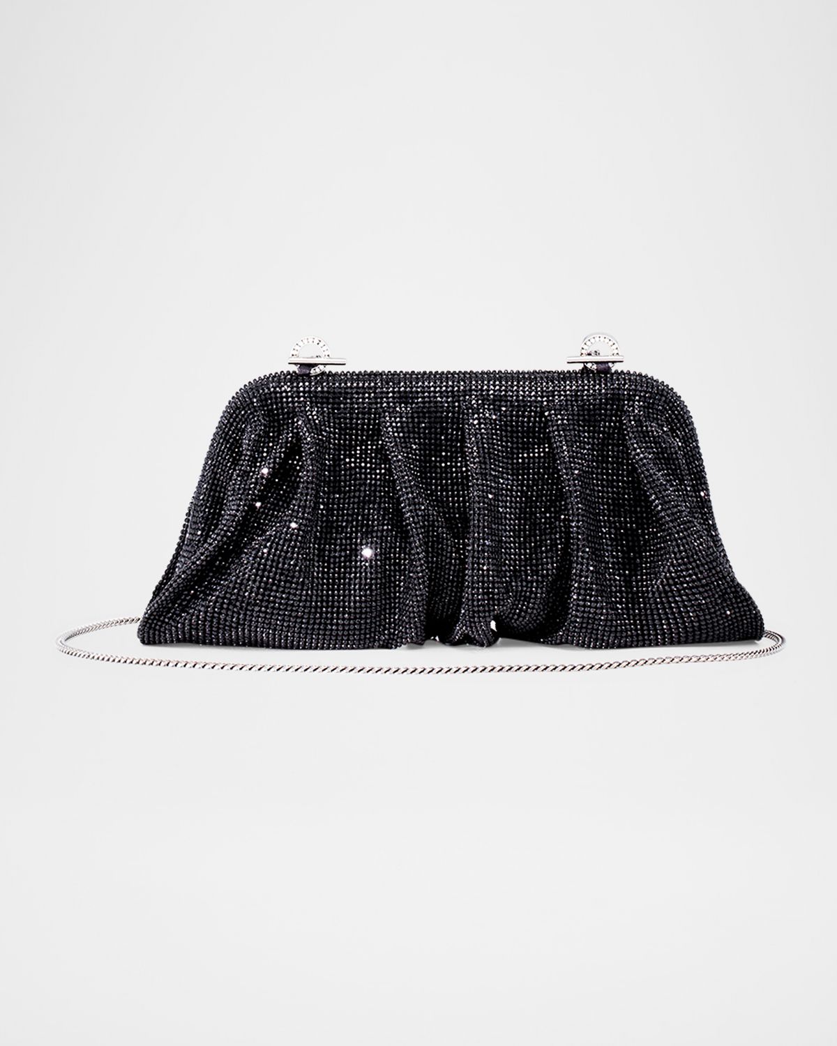 Benedetta Bruzziches Venus La Grande Ruched Crystal Mesh Clutch Bag