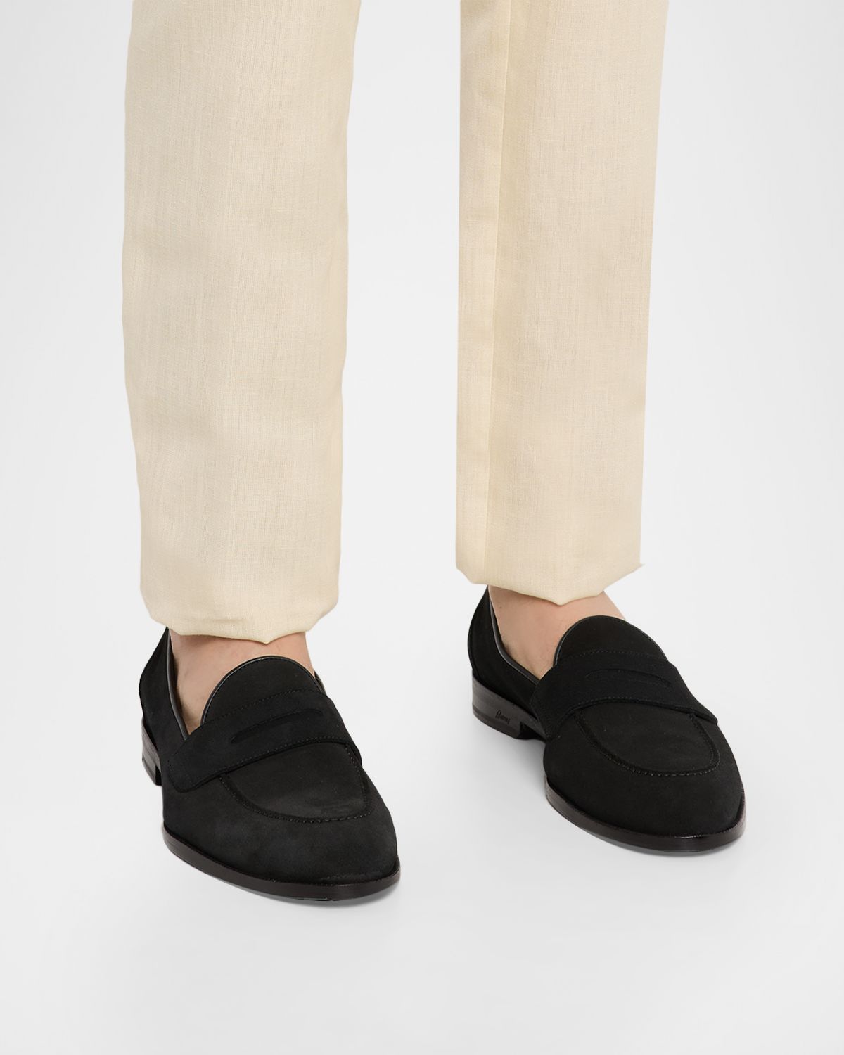 Brioni Men 's Appia Suede Penny Loafers