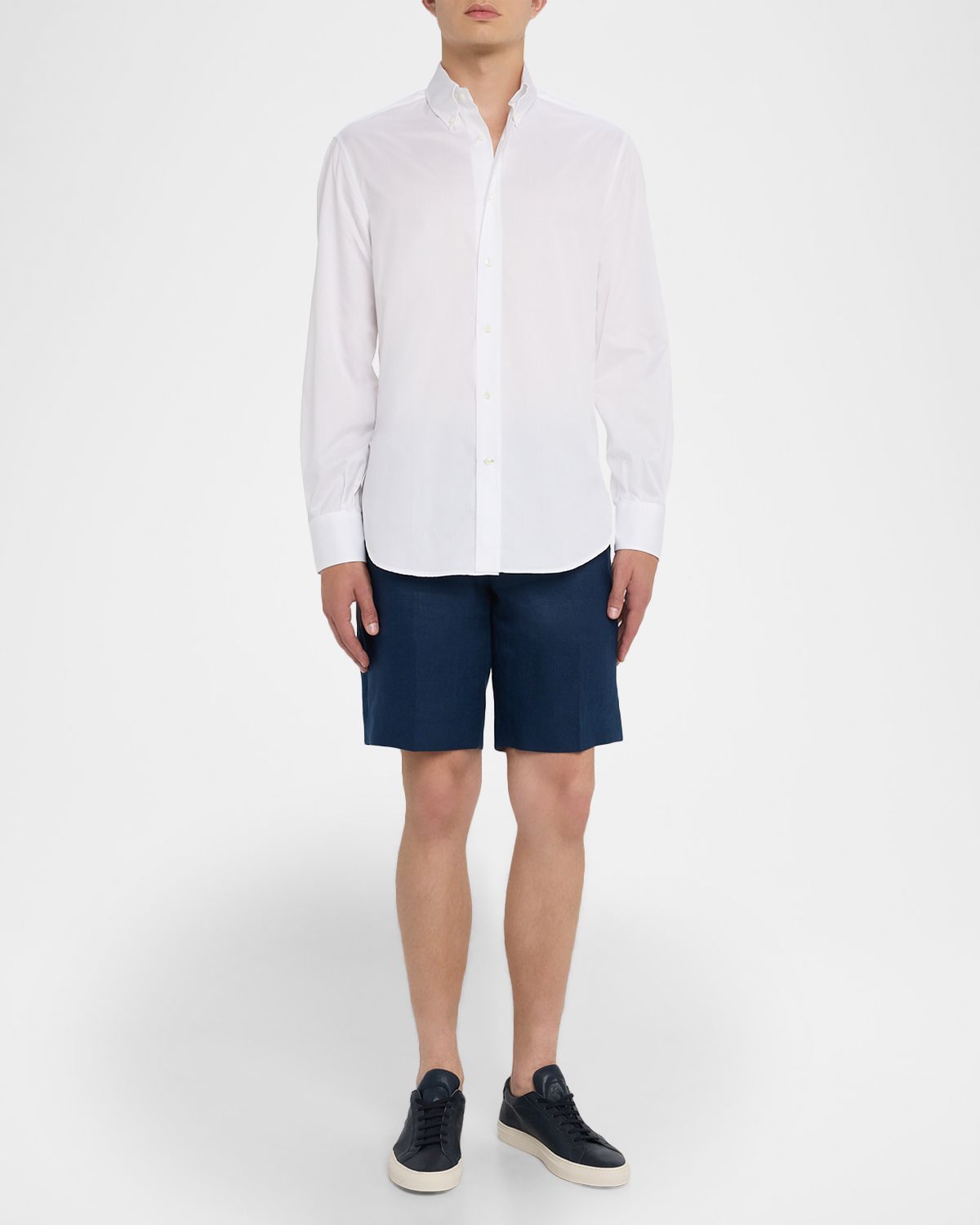 Brunello Cucinelli Men 's Twill Classic Fit Button-Down Shirt | Thumbnail 5