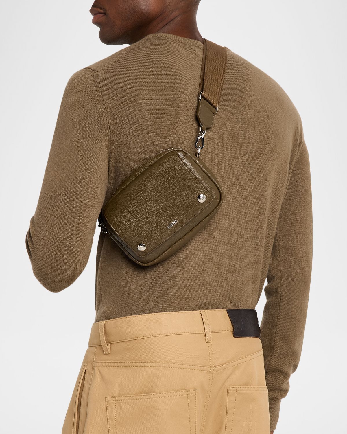 Loewe Men 's Pebble Leather Camera Bag