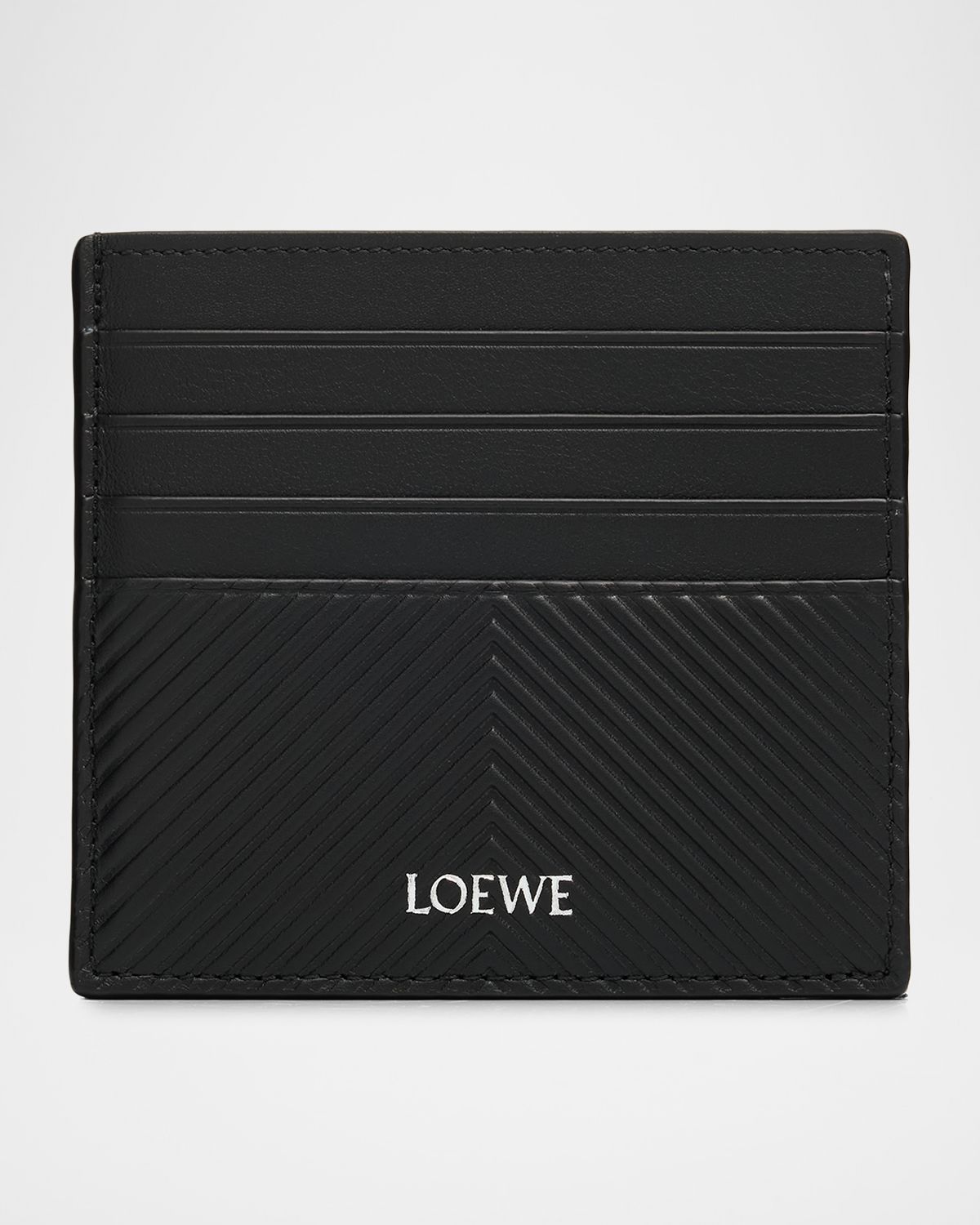 Loewe Men 's Embossed Leather Open Card Holder