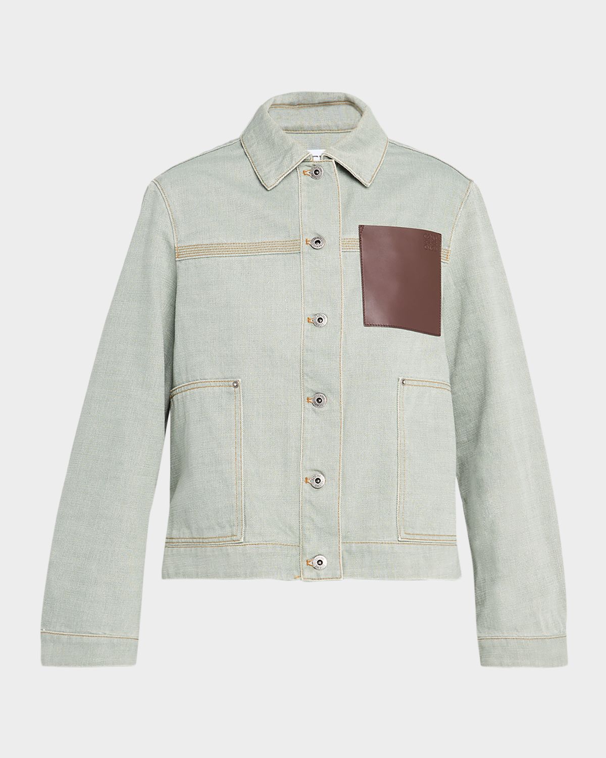 Loewe Anagram Leather Pocket Workwear Jacket