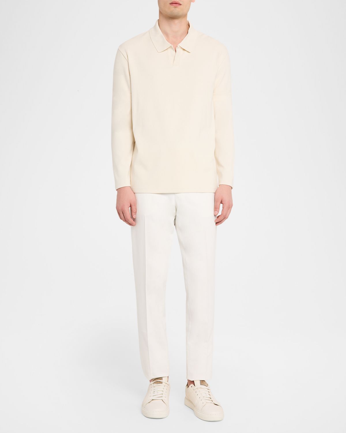 Vince Men 's Milano Pima Cotton-Blend Johnny-Collar Polo Shirt