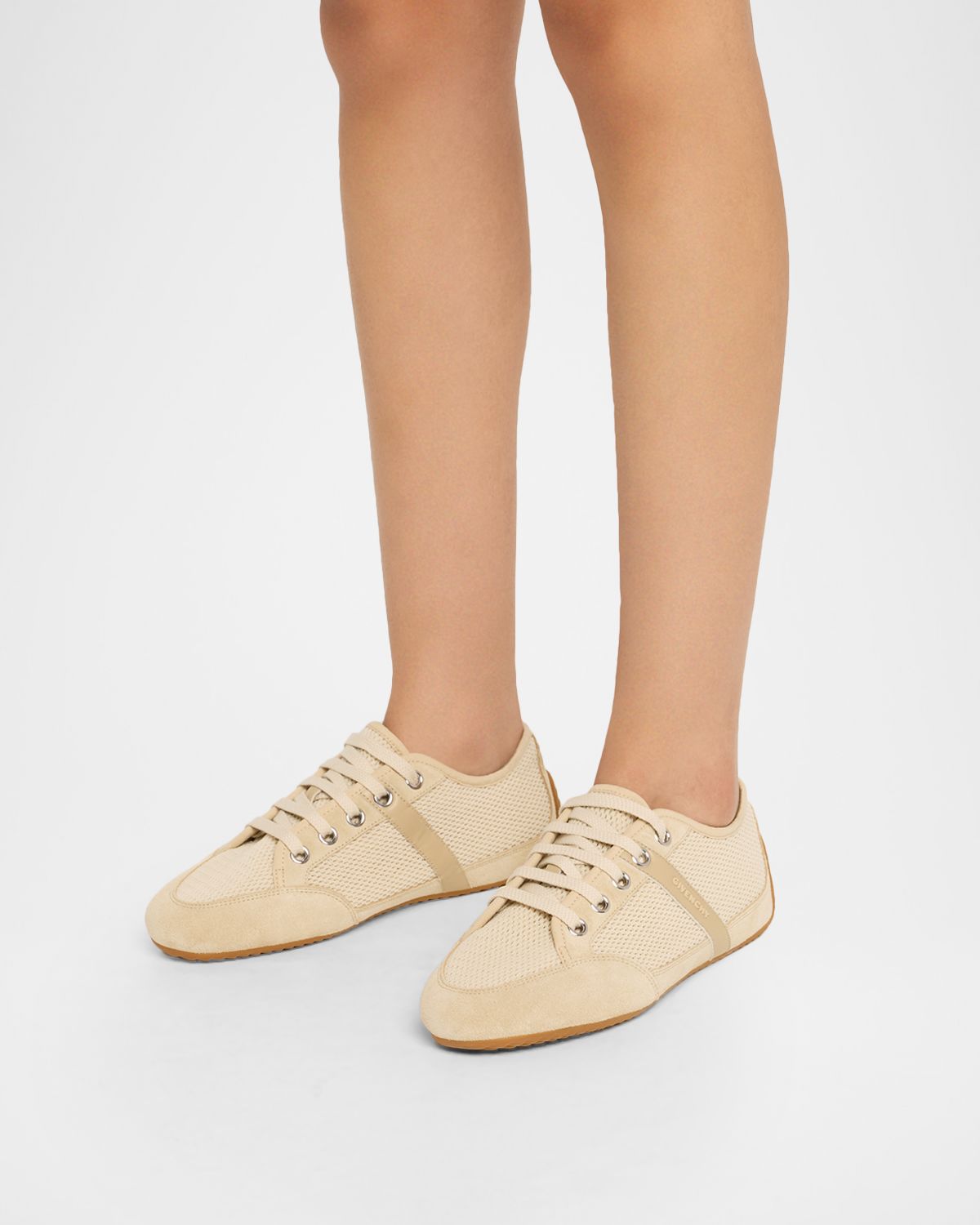 Givenchy Mesh And Suede Slim Low-Top Sneakers