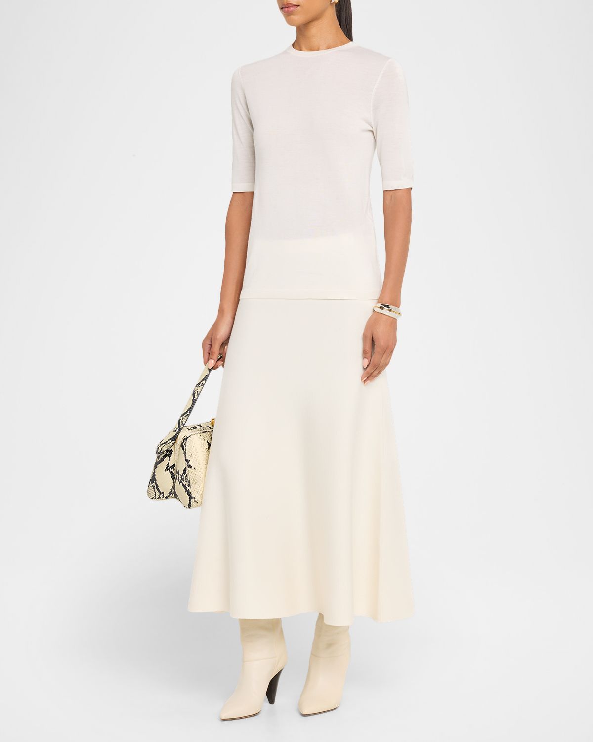 Gabriela Hearst Brunner Short-Sleeve Cashmere-Silk T-Shirt