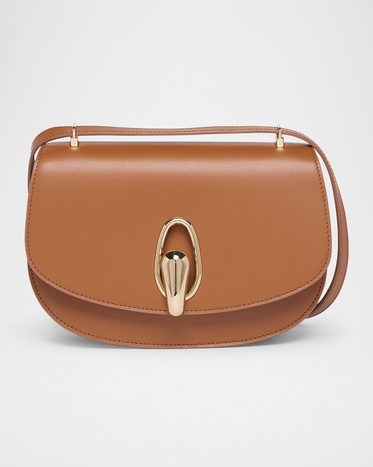 Giorgio Armani Rhinos Teardrop Turn-Lock Leather Crossbody Bag