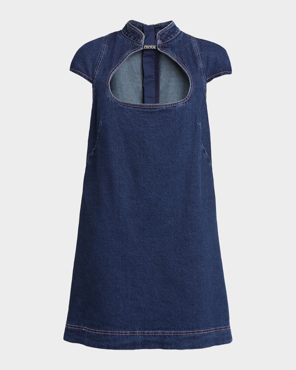Versace Jeans Couture Cut-Out Denim Mini Dress