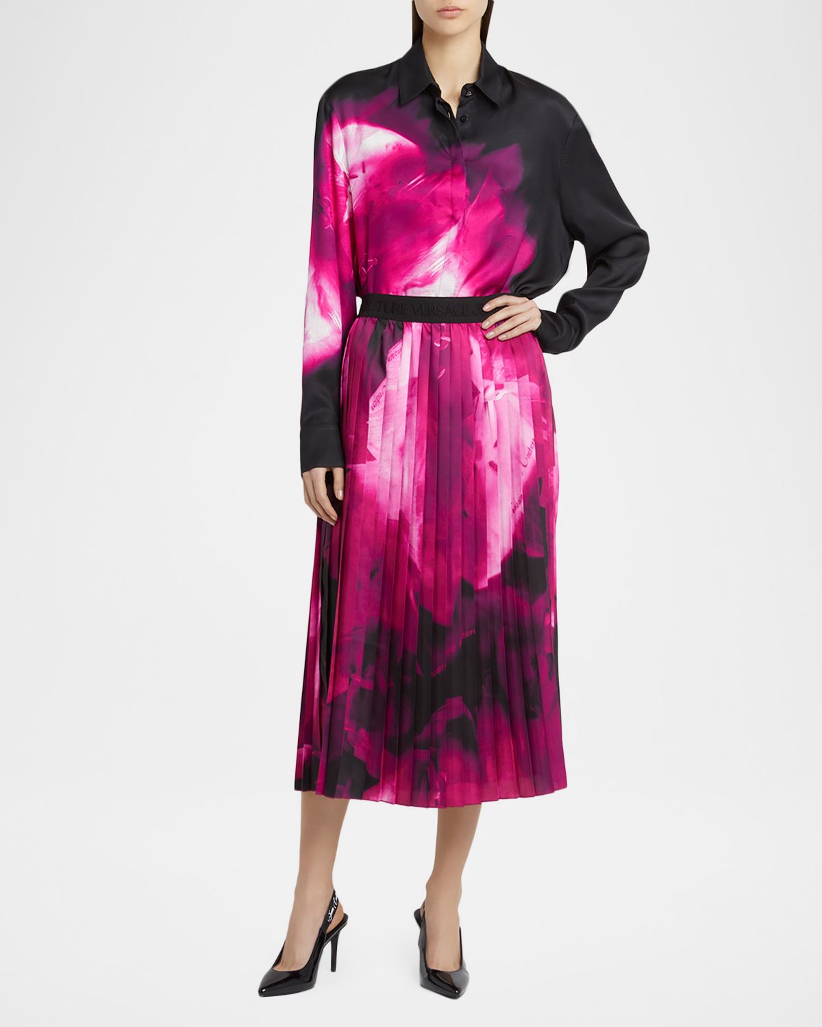 Versace Long-Sleeve Floral Shirt