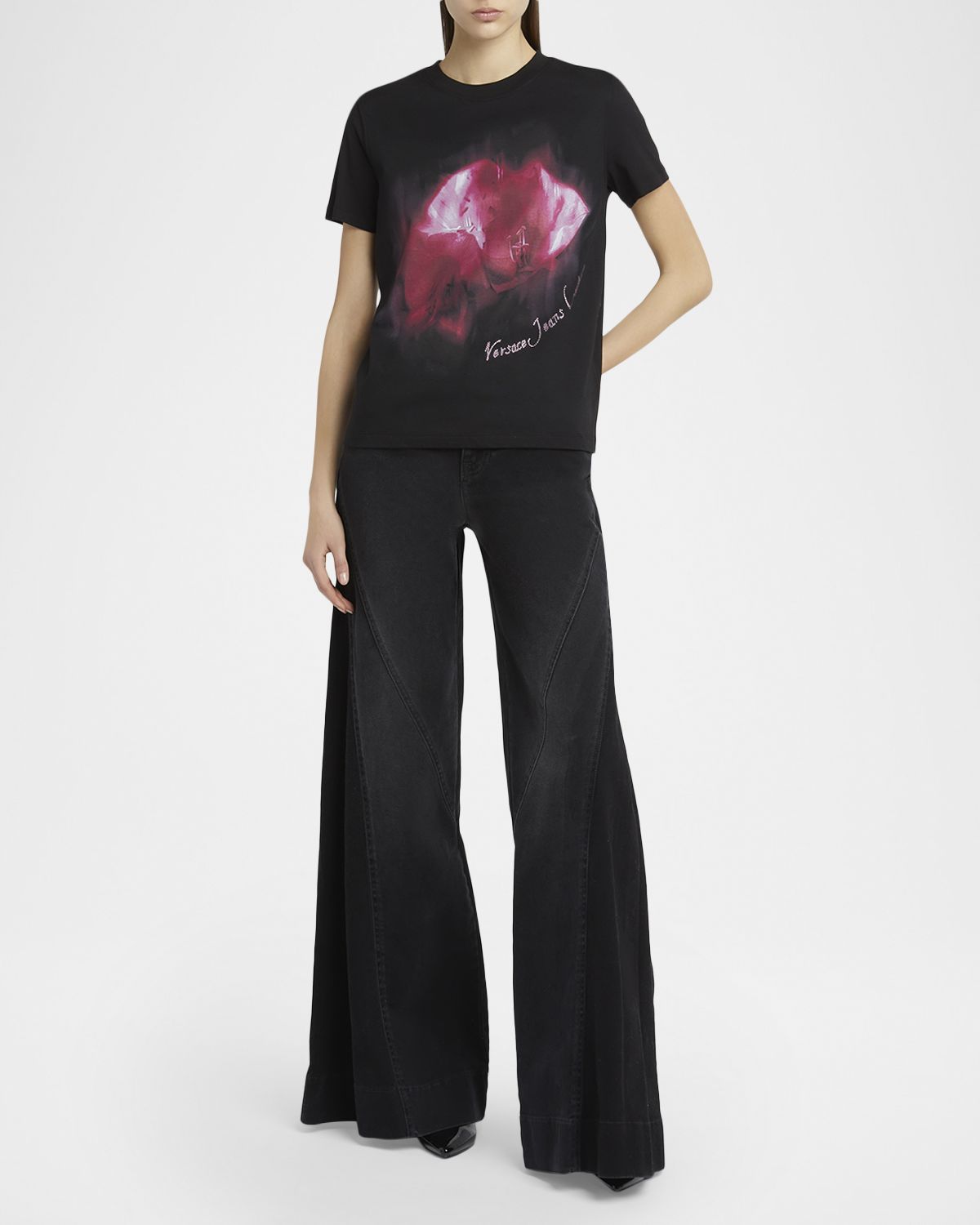 Versace Nocturnal Floral Crewneck Tee