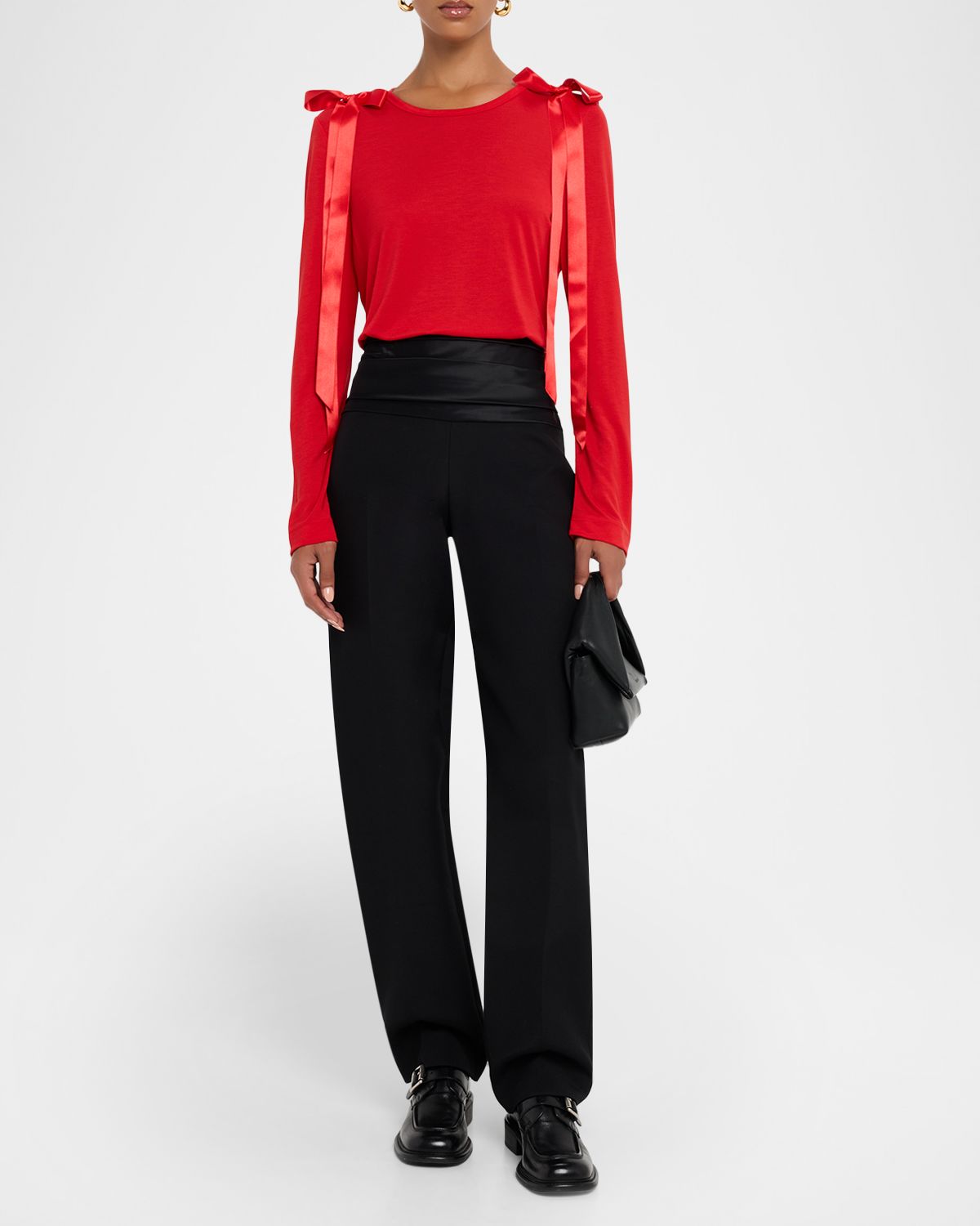Simone Rocha Ribbon Bow Long-Sleeve T-Shirt