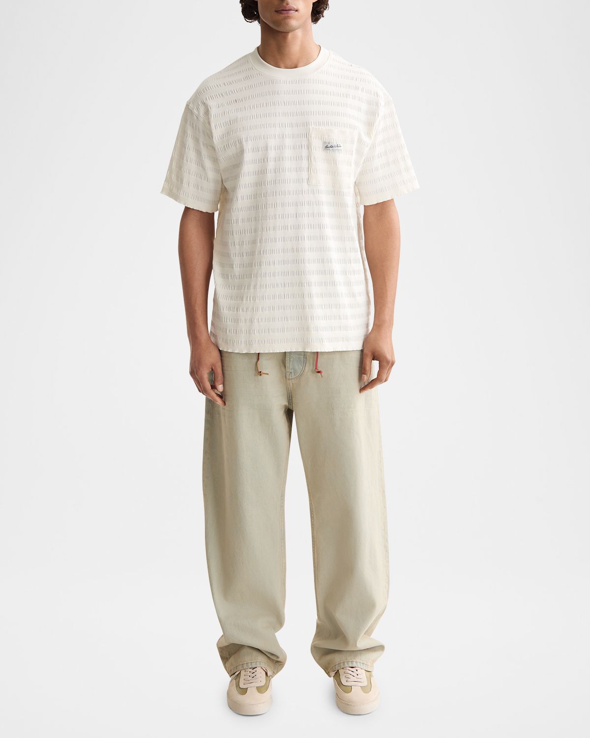 Scotch & Soda Men 's Relaxed-Fit Textured Pocket T-Shirt