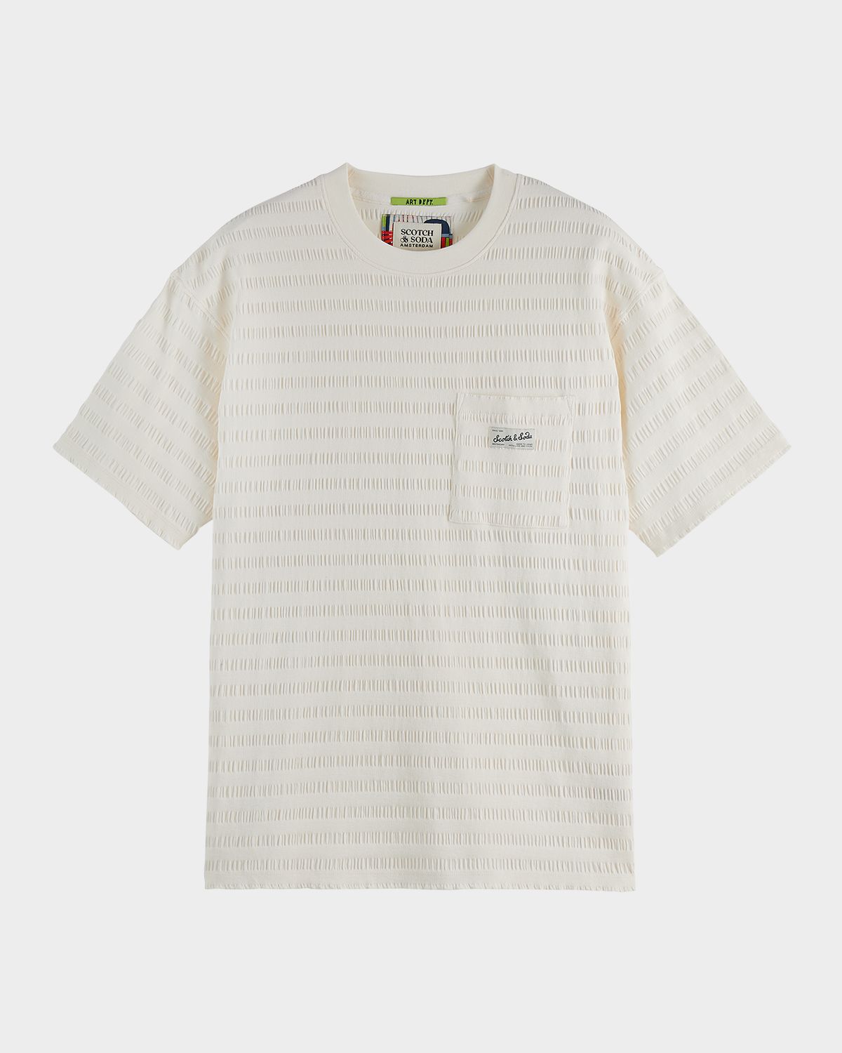Scotch & Soda Men 's Relaxed-Fit Textured Pocket T-Shirt
