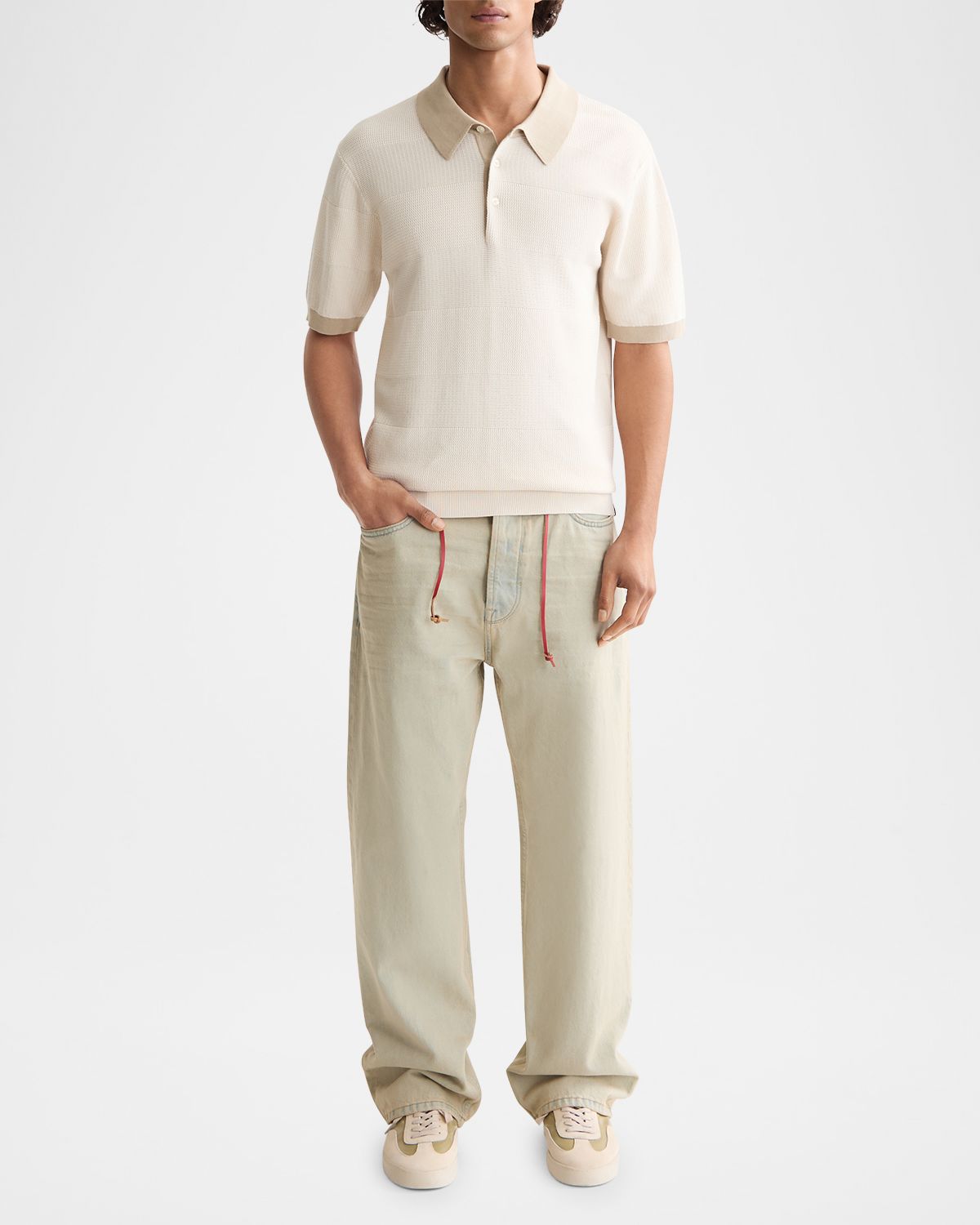 Scotch & Soda Men 's Cotton Texture Knit Polo Shirt