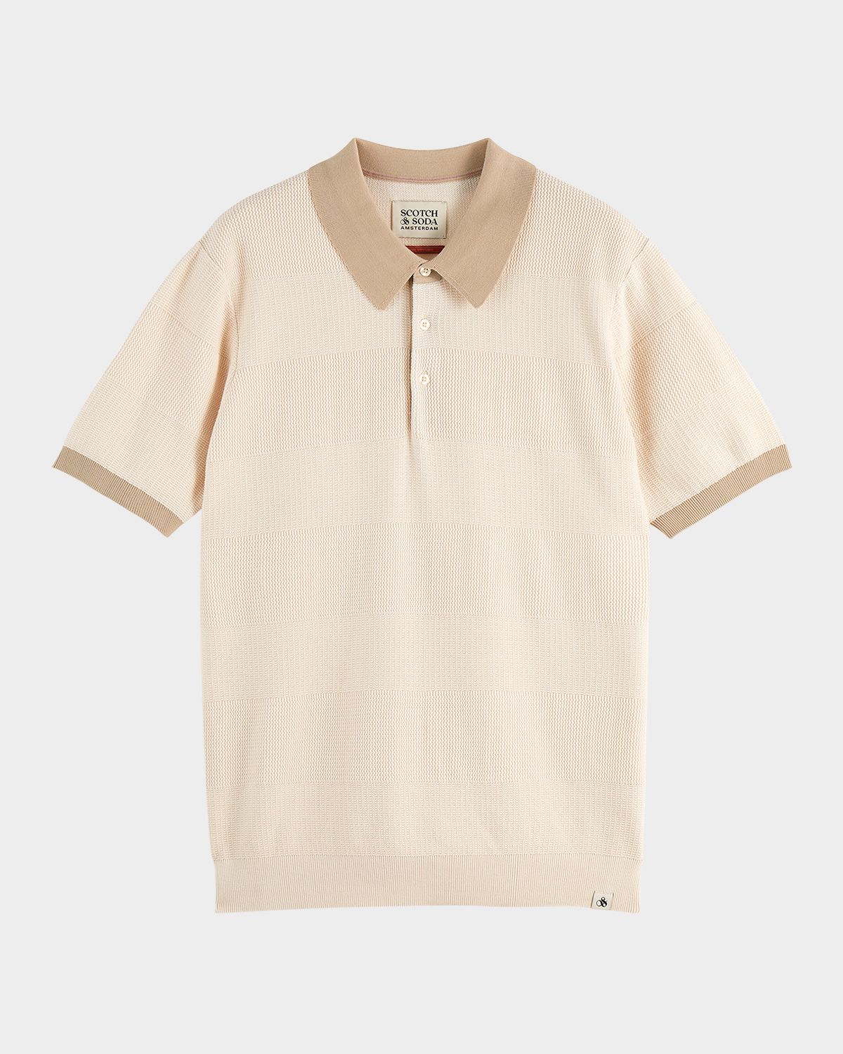 Scotch & Soda Men 's Cotton Texture Knit Polo Shirt