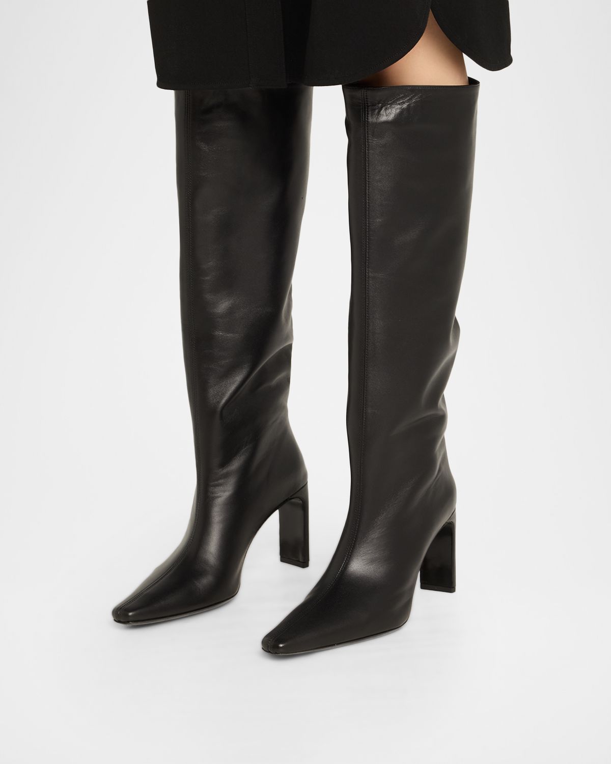 STAUD Wally Leather Knee-High Boots