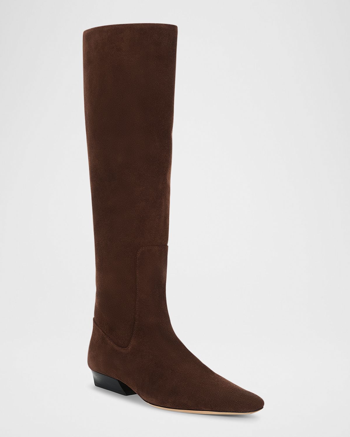 STAUD Wally Suede Flat Knee-High Boots