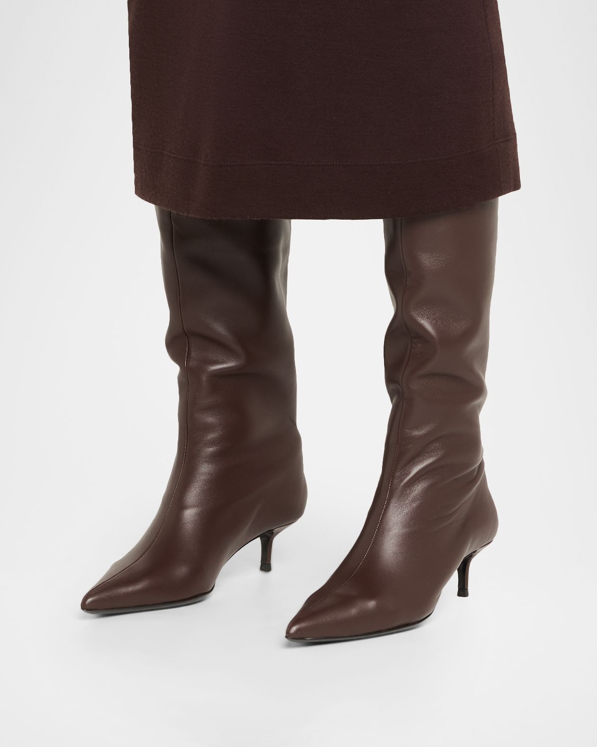 STAUD Sebastian Leather Knee-High Boots