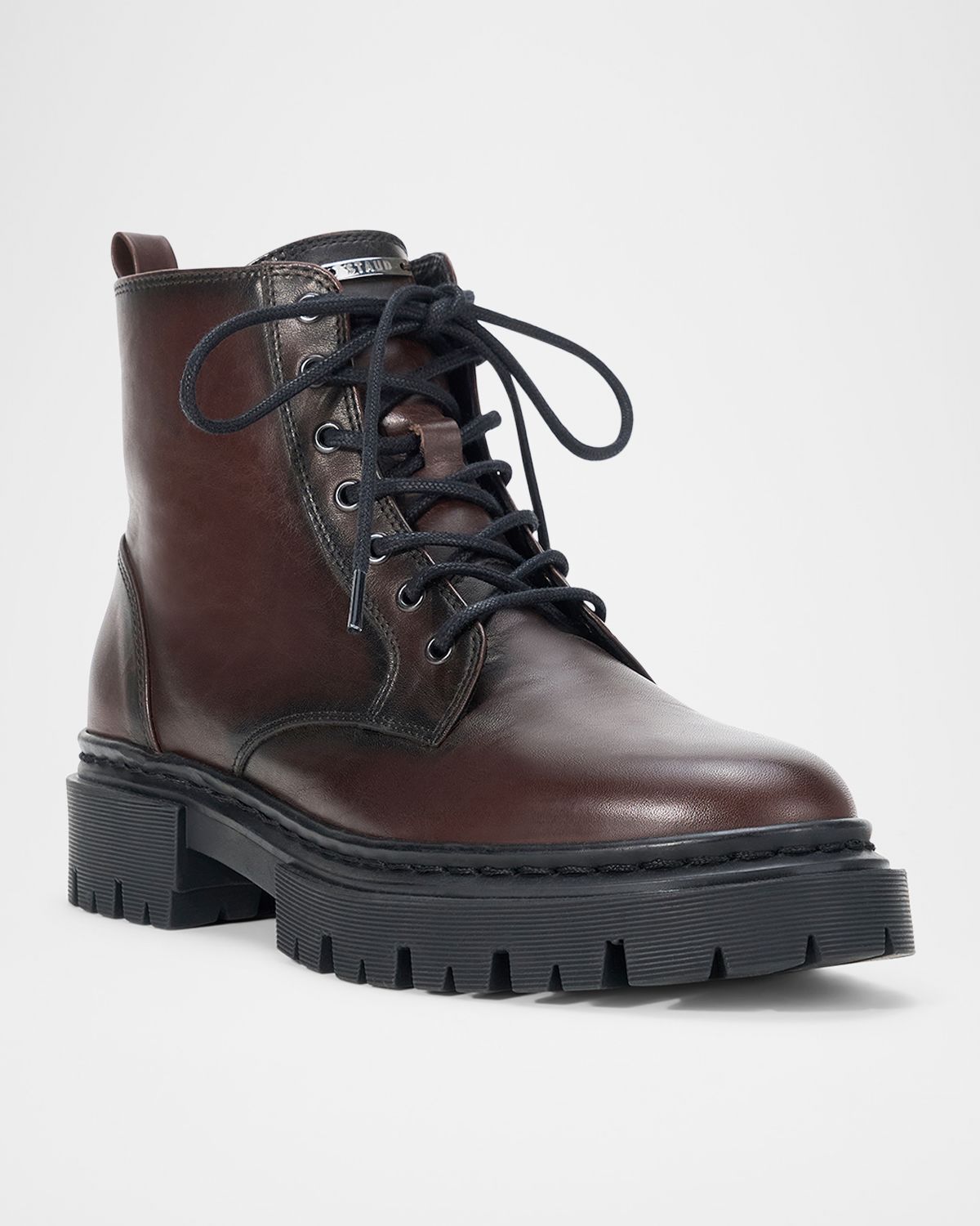 STAUD Henry Leather Combat Boots