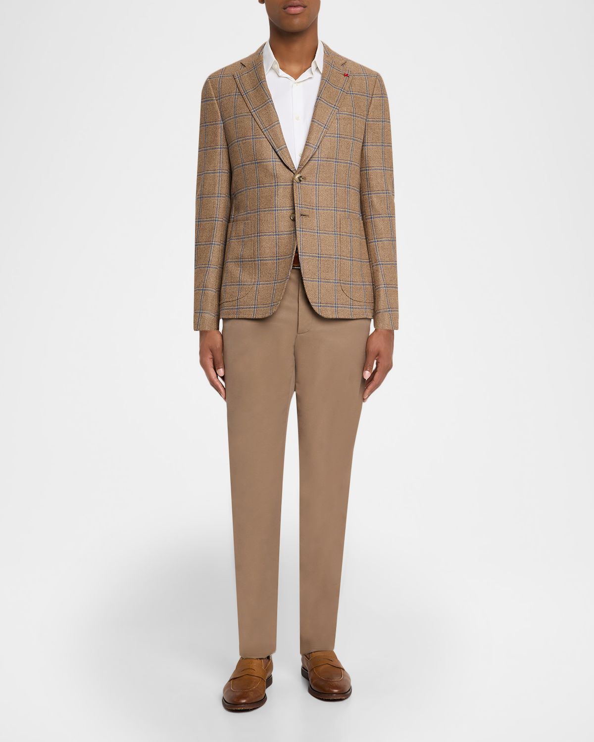 Isaia Men 's Wool and Silk Windowpane Single-Breasted Sport Coat | Thumbnail 9 Isaia Men 's Wool and Silk Windowpane Single-Breasted Sport Coat | Thumbnail 9