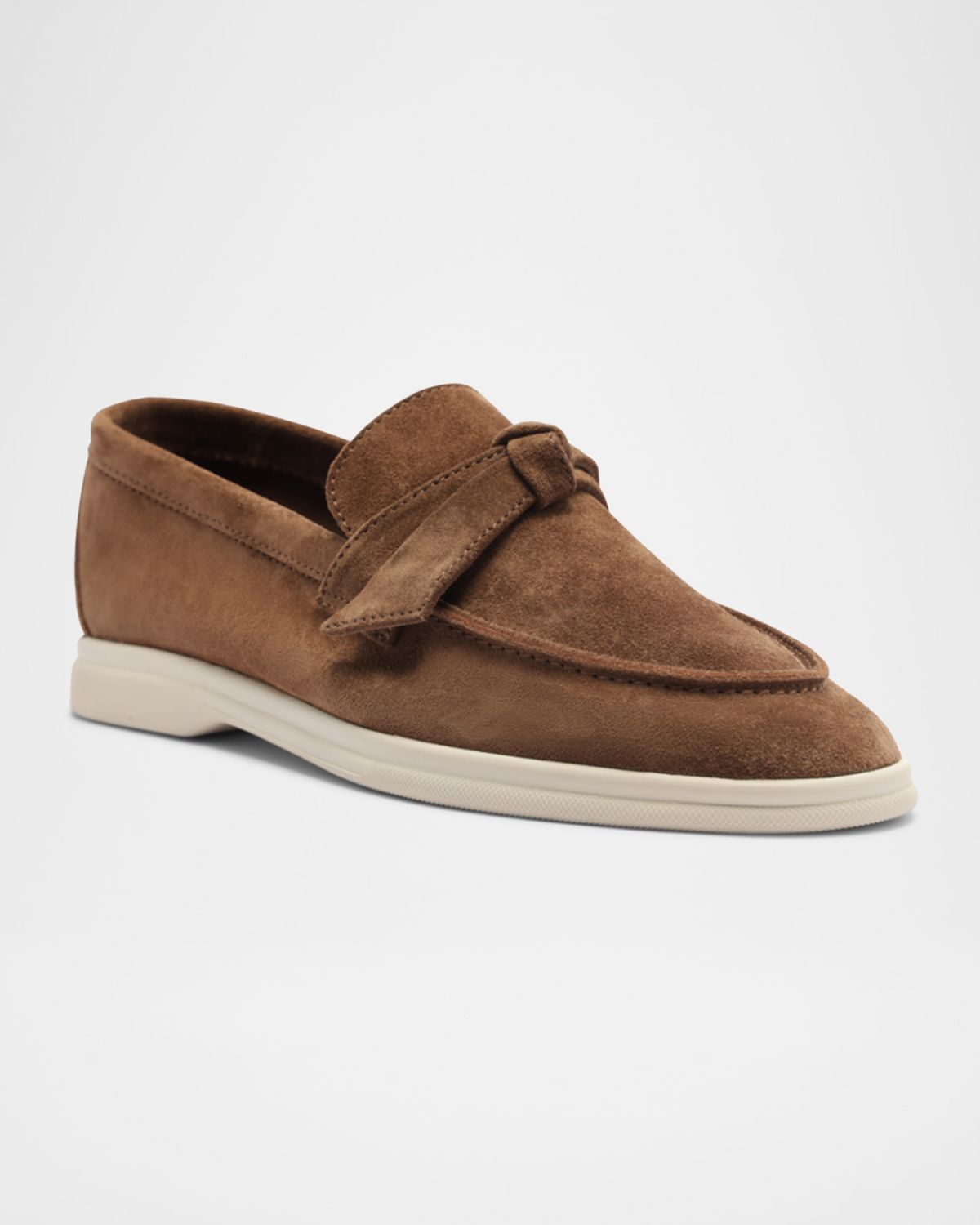 Alexandre Birman Calrita Suede Knotted Loafers