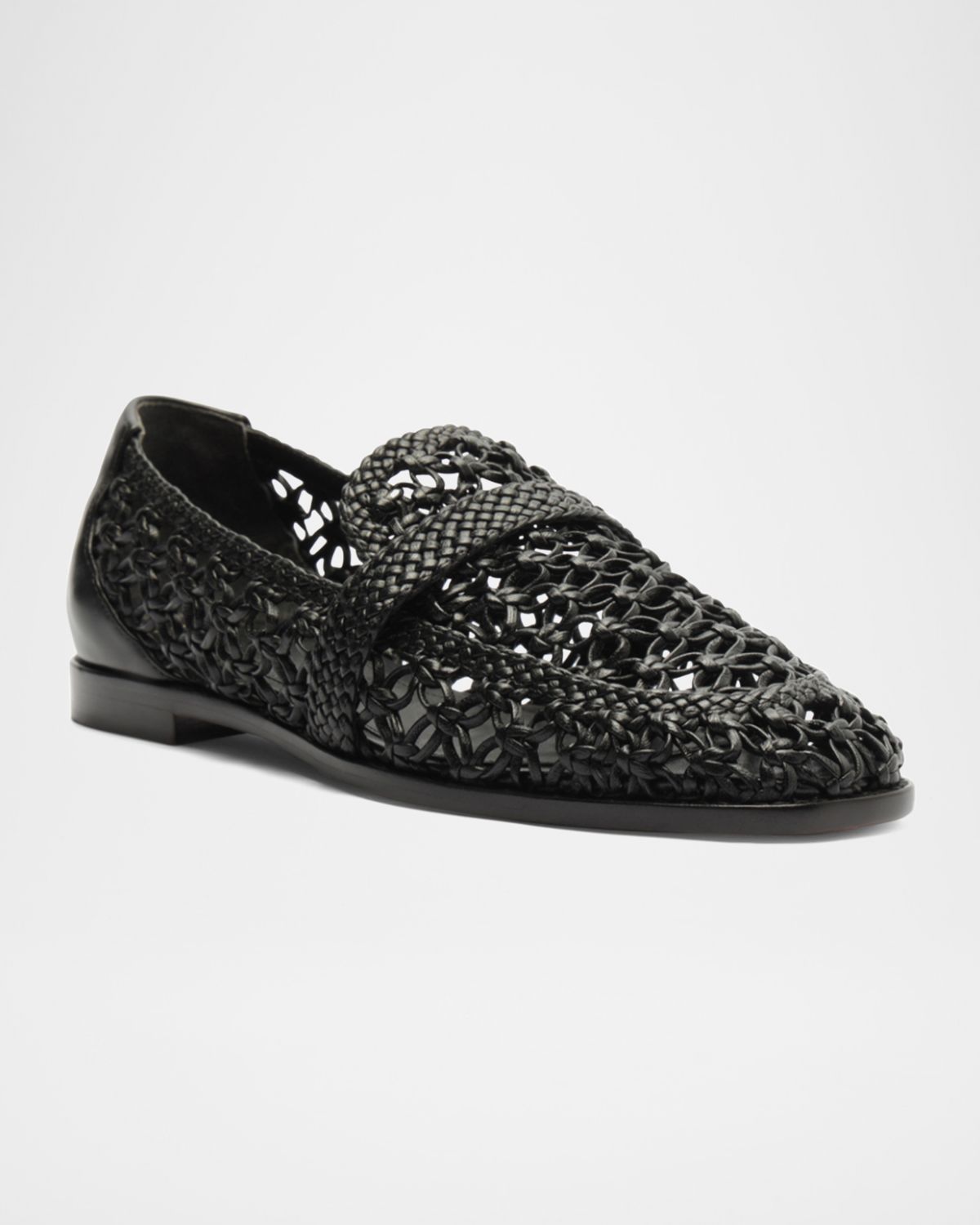 Alexandre Birman Jane Woven Leather Loafers
