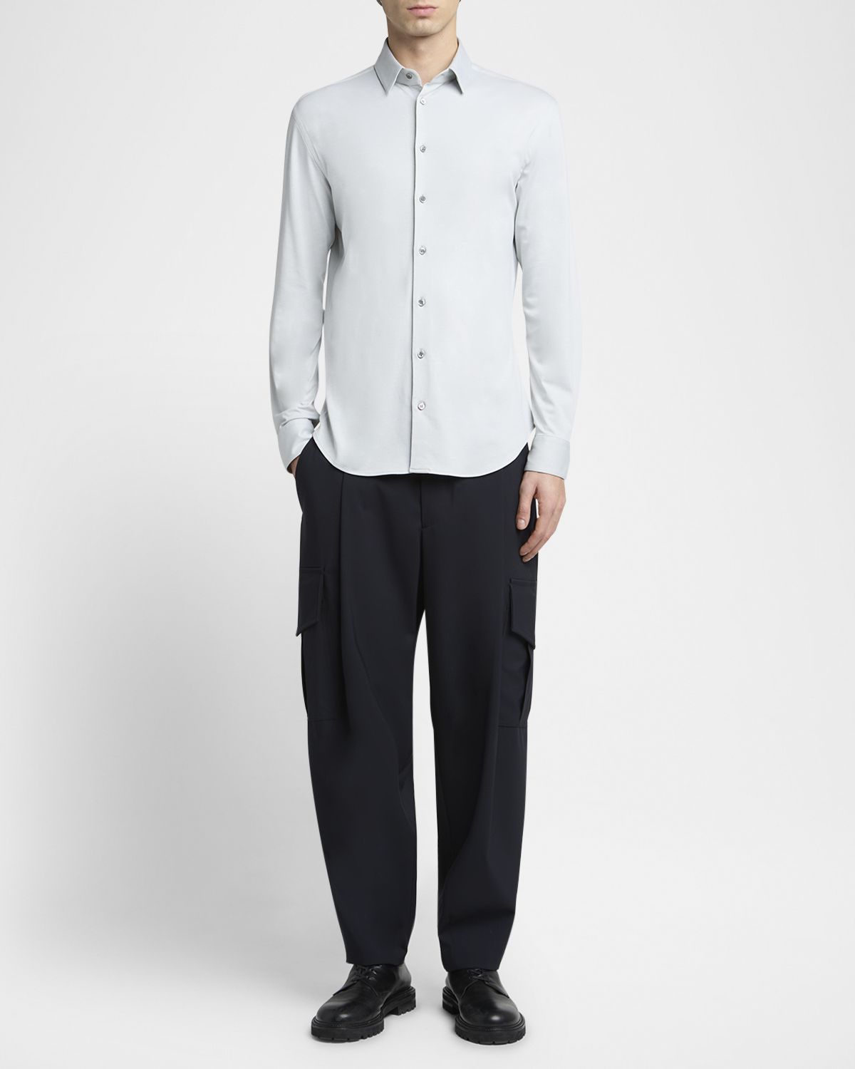 Giorgio Armani Men 's Cotton Stretch Jersey Dress Shirt